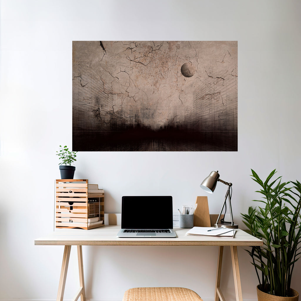 PENSAMIENTOS DE RAYO DE LUNA Póster horizontal autoadhesivo