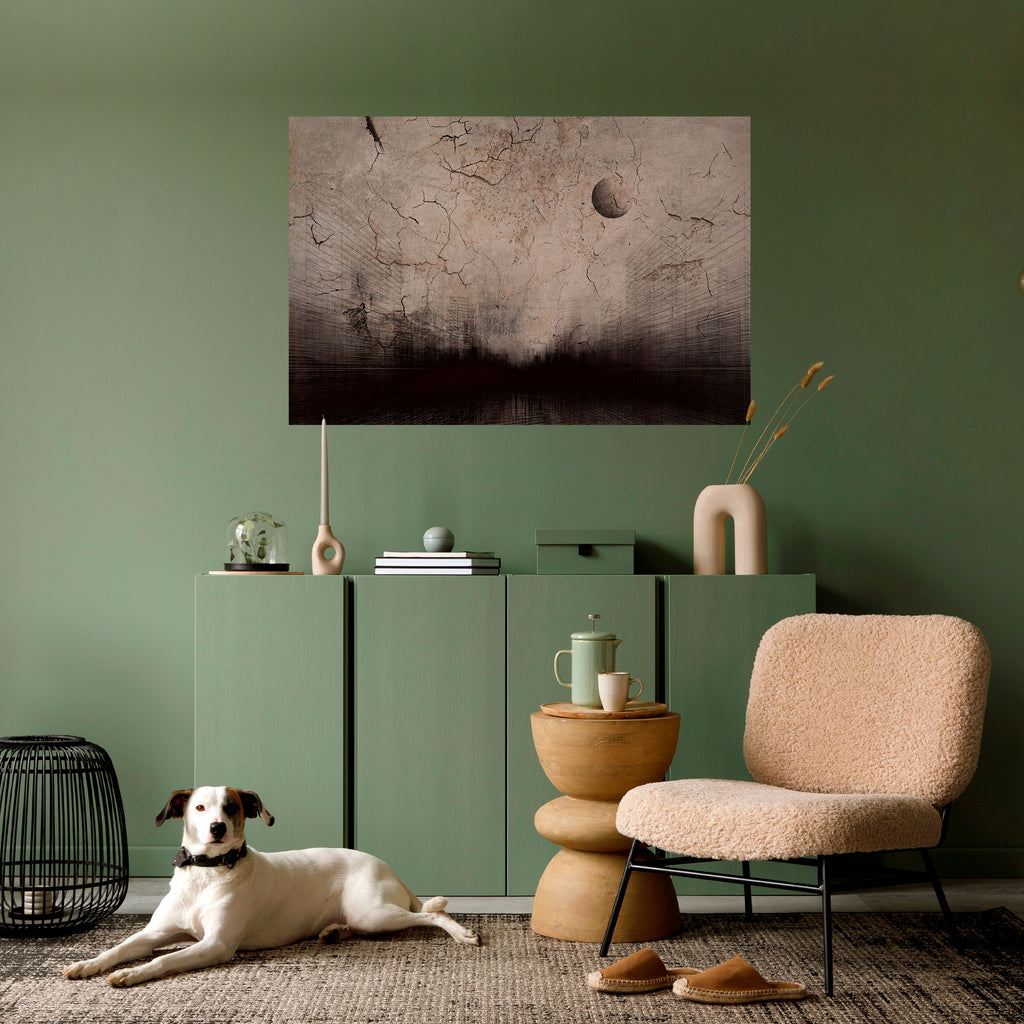 PENSAMIENTOS DE RAYO DE LUNA Póster horizontal autoadhesivo