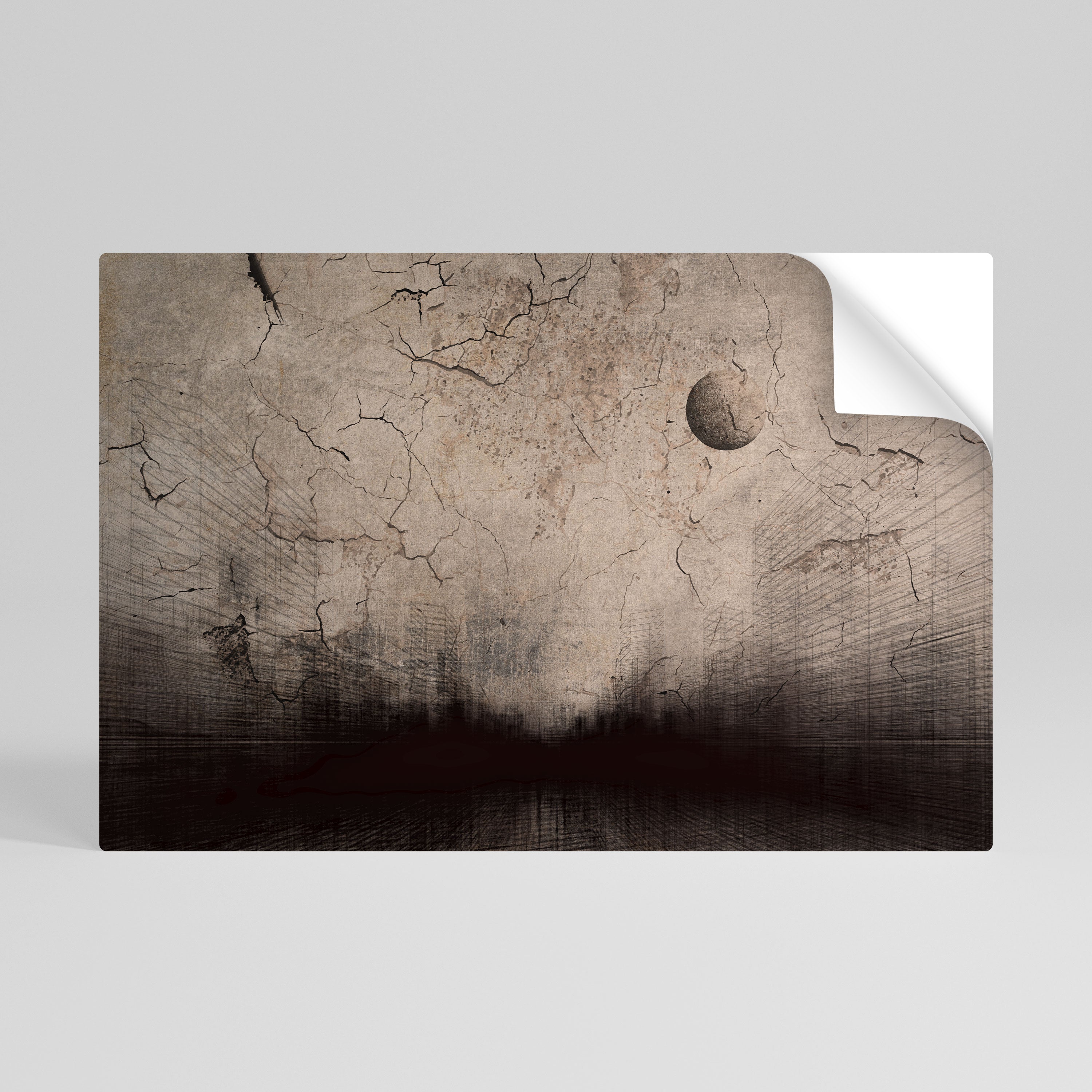 PENSAMIENTOS DE RAYO DE LUNA Póster horizontal autoadhesivo