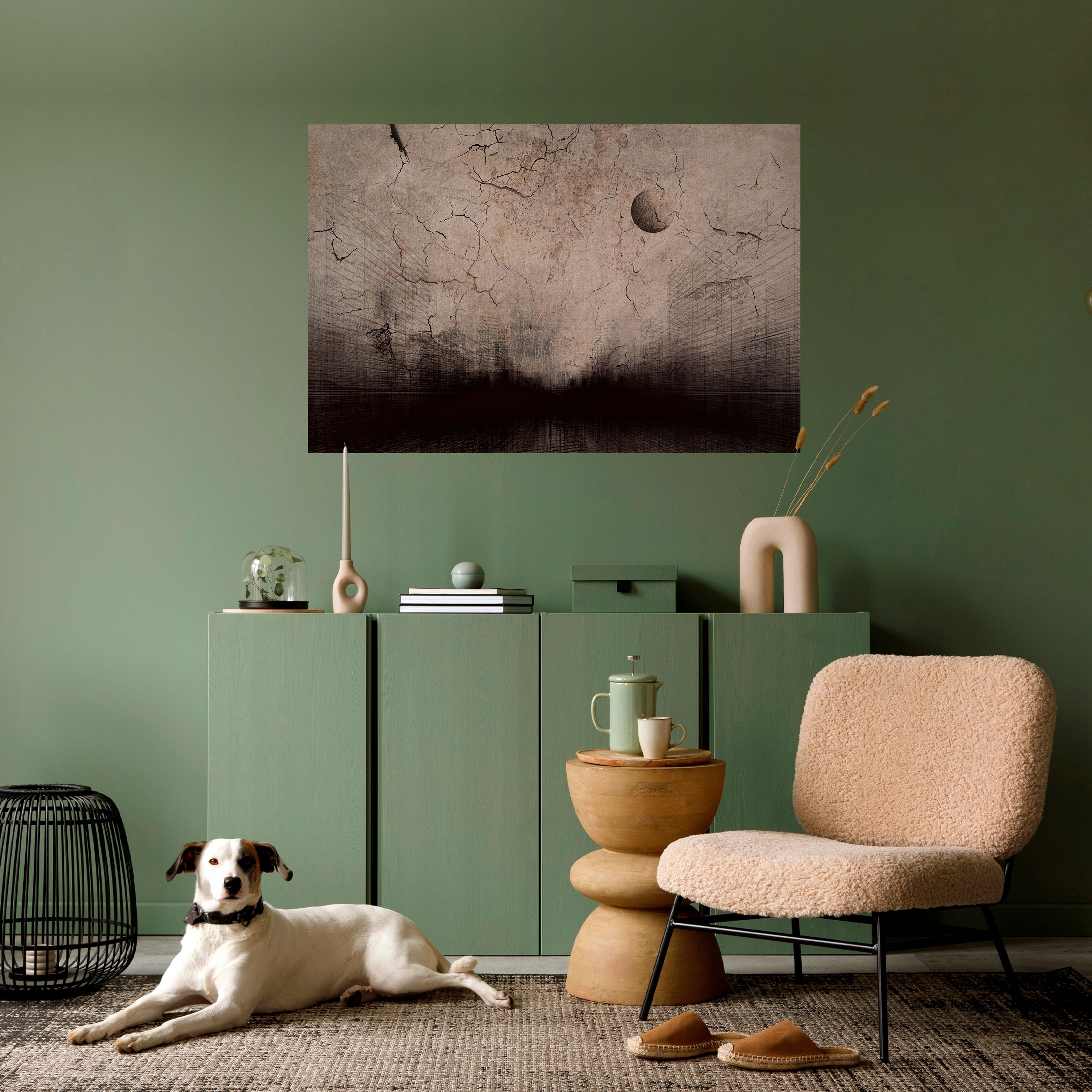 PENSAMIENTOS DE RAYO DE LUNA Póster horizontal autoadhesivo