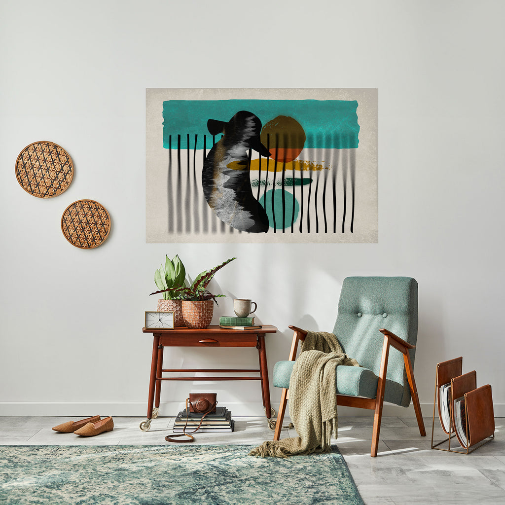 Póster horizontal autoadhesivo INKWELL TURQOISE