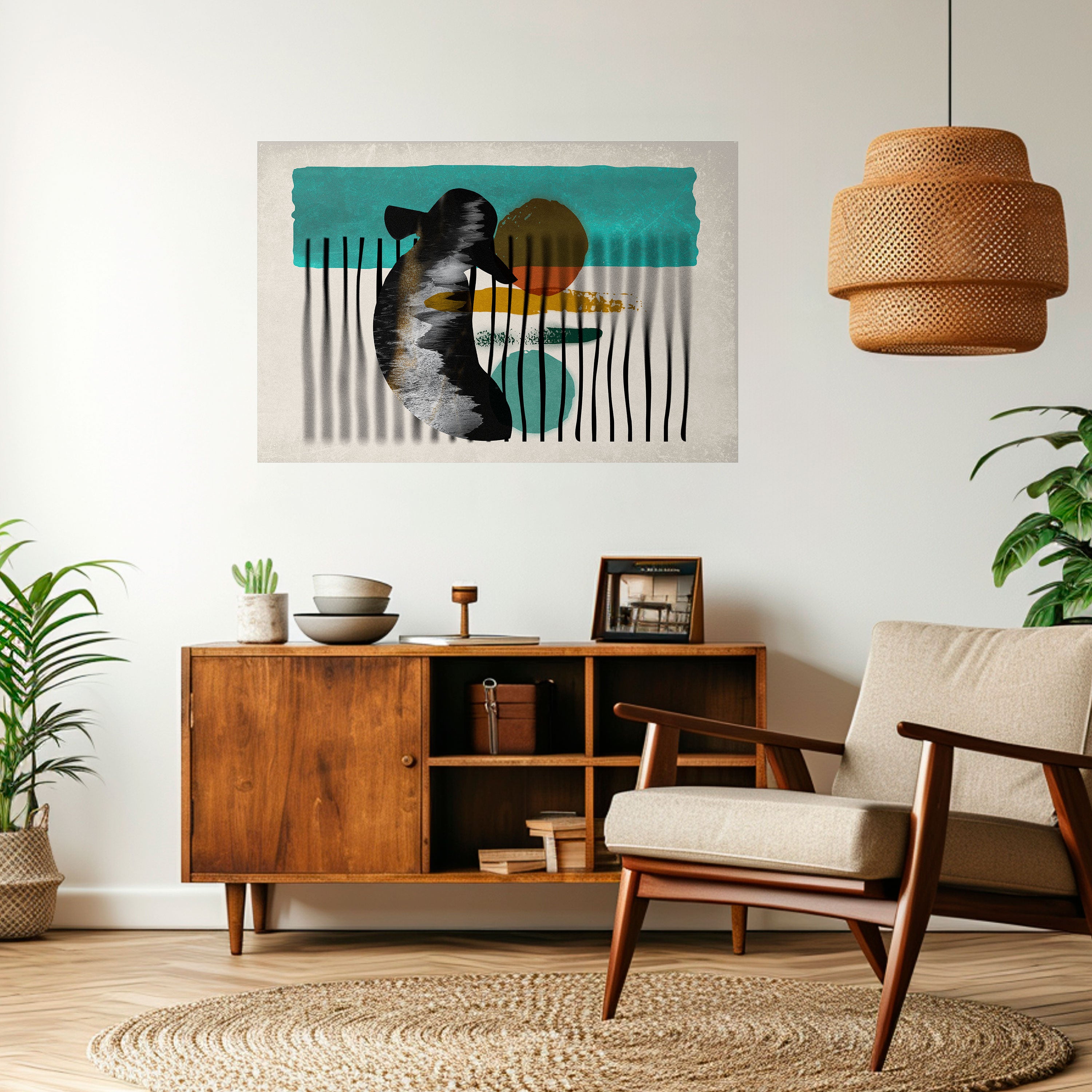 Póster horizontal autoadhesivo INKWELL TURQOISE