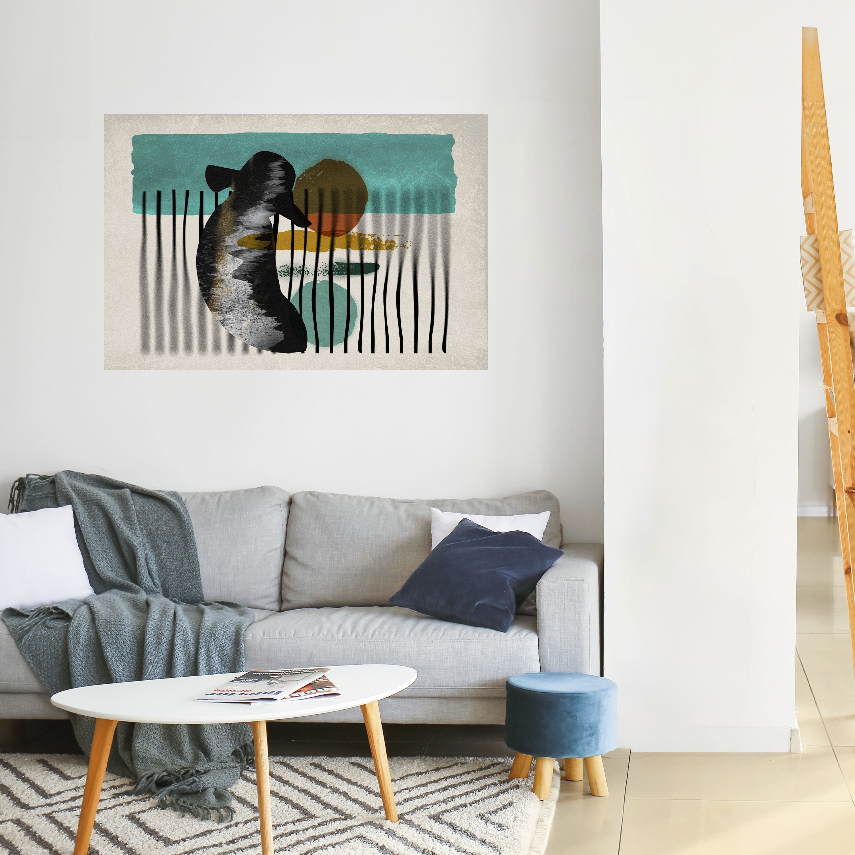 Póster horizontal autoadhesivo INKWELL TURQOISE