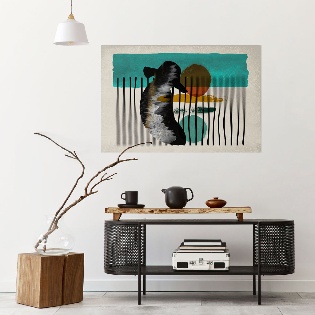 Póster horizontal autoadhesivo INKWELL TURQOISE