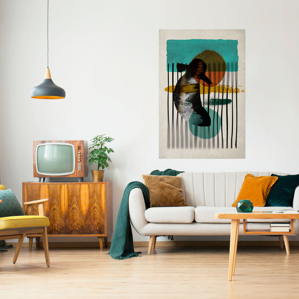 INKWELL TURQOISE Peel and Stick Vertical Poster