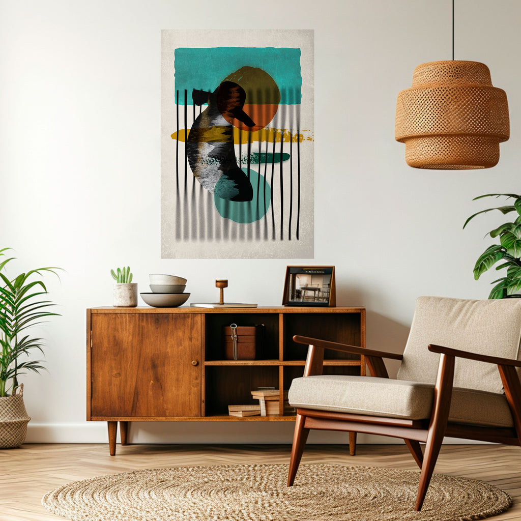 INKWELL TURQOISE Peel and Stick Vertical Poster