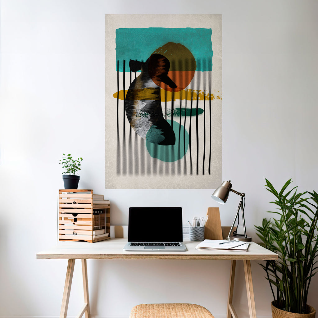 INKWELL TURQOISE Peel and Stick Vertical Poster