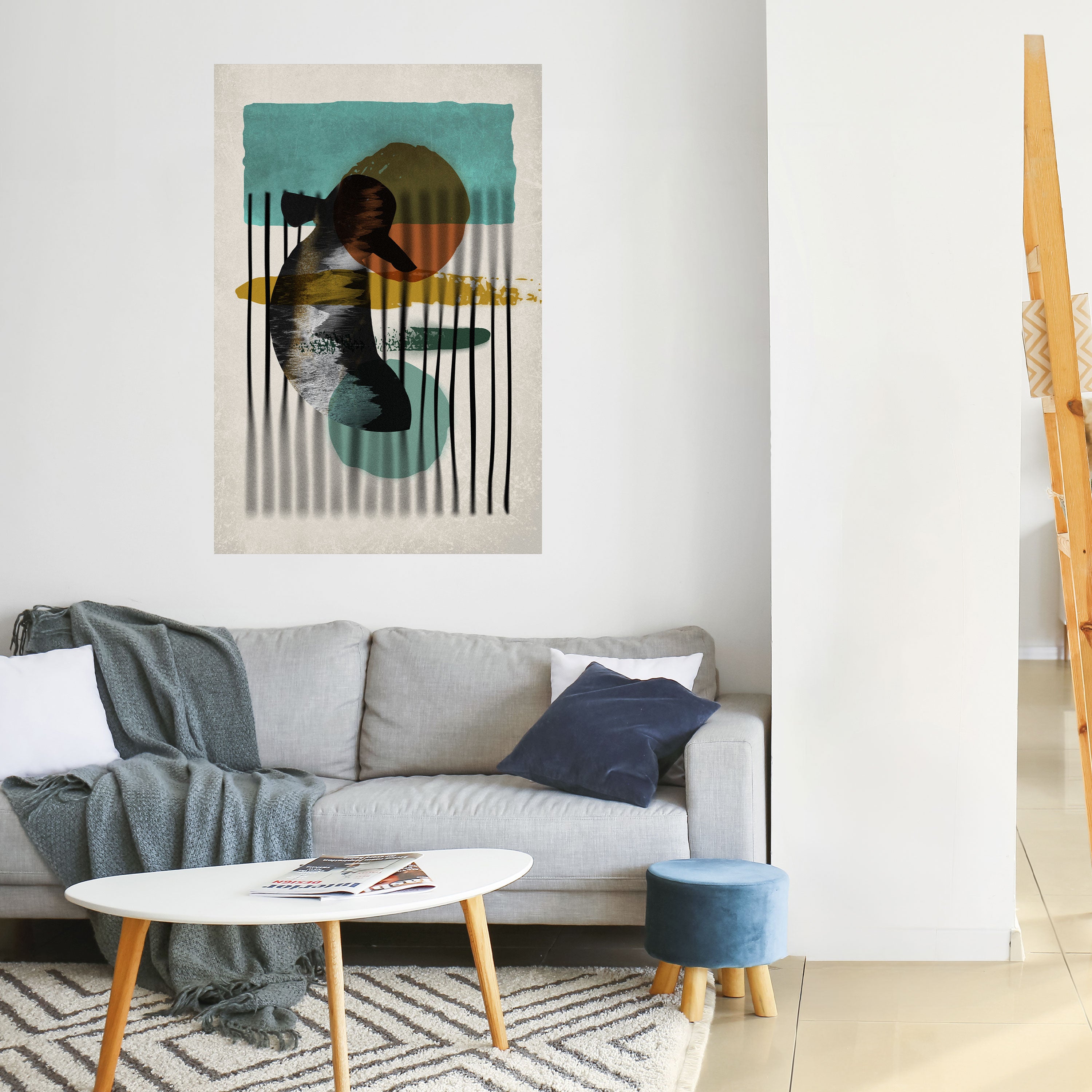 INKWELL TURQOISE Peel and Stick Vertical Poster