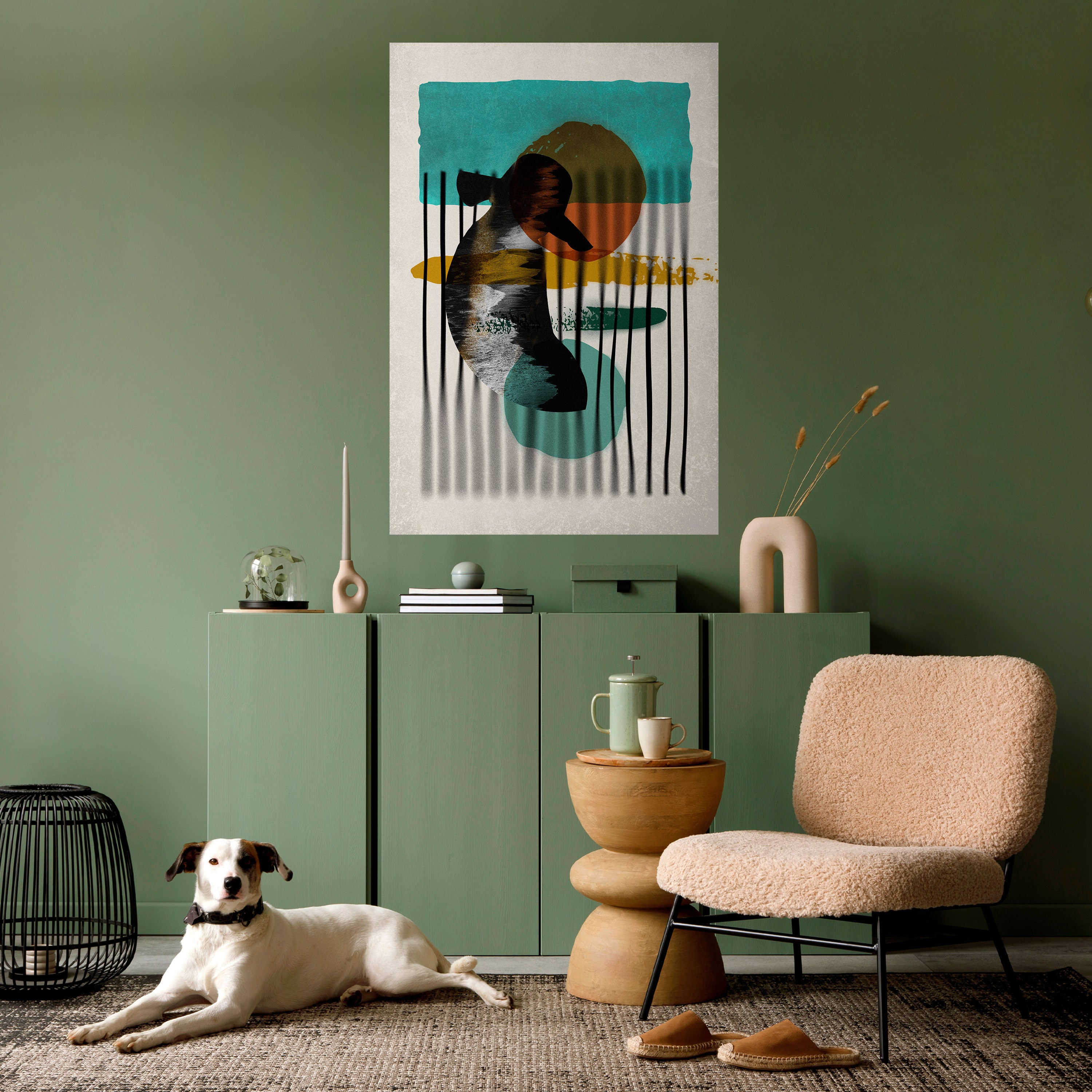 INKWELL TURQOISE Peel and Stick Vertical Poster