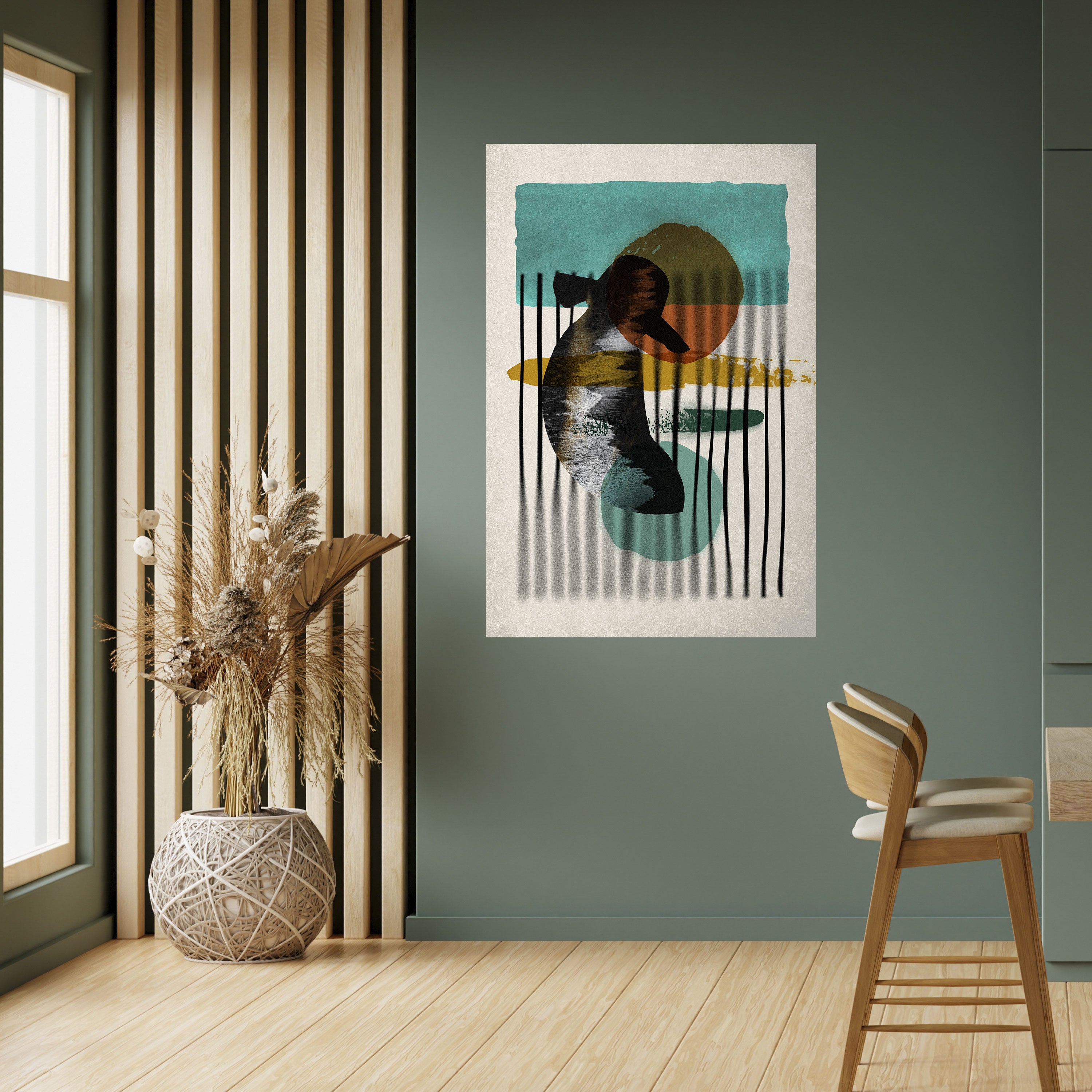 INKWELL TURQOISE Peel and Stick Vertical Poster