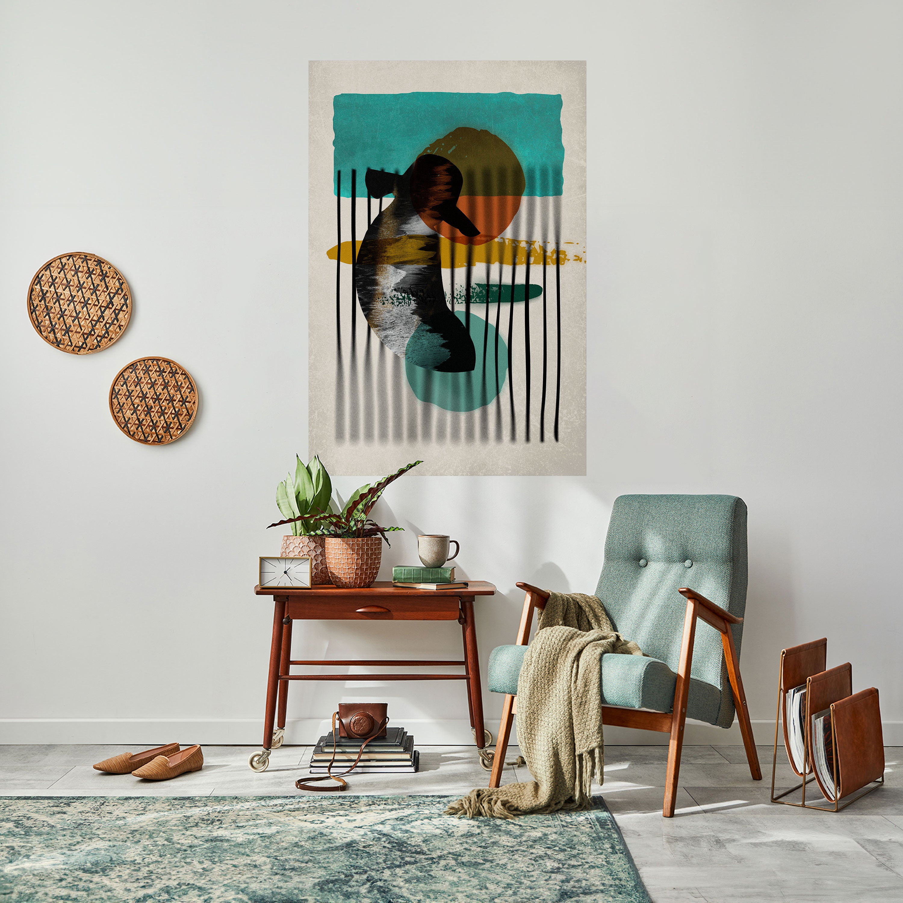 INKWELL TURQOISE Peel and Stick Vertical Poster