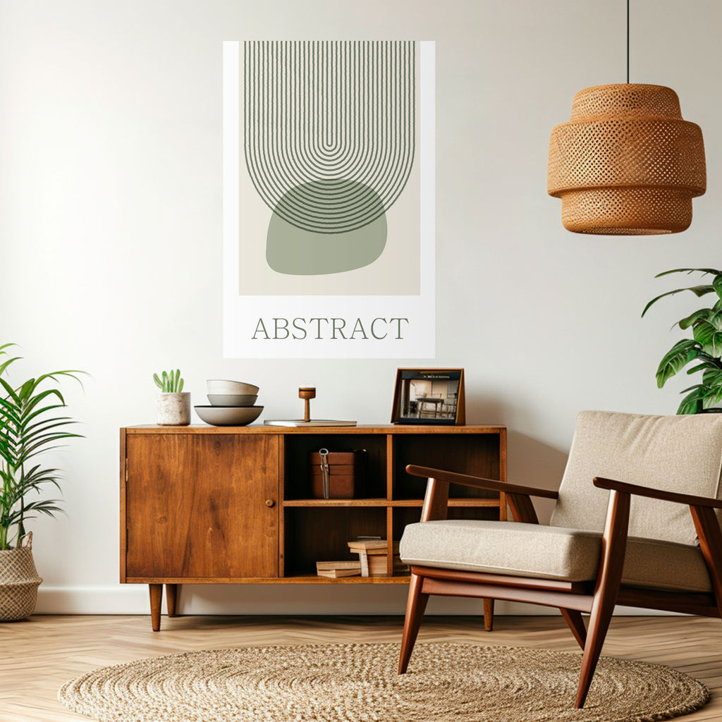 GREEN ABSTRACT Peel and Stick Vertical Poster