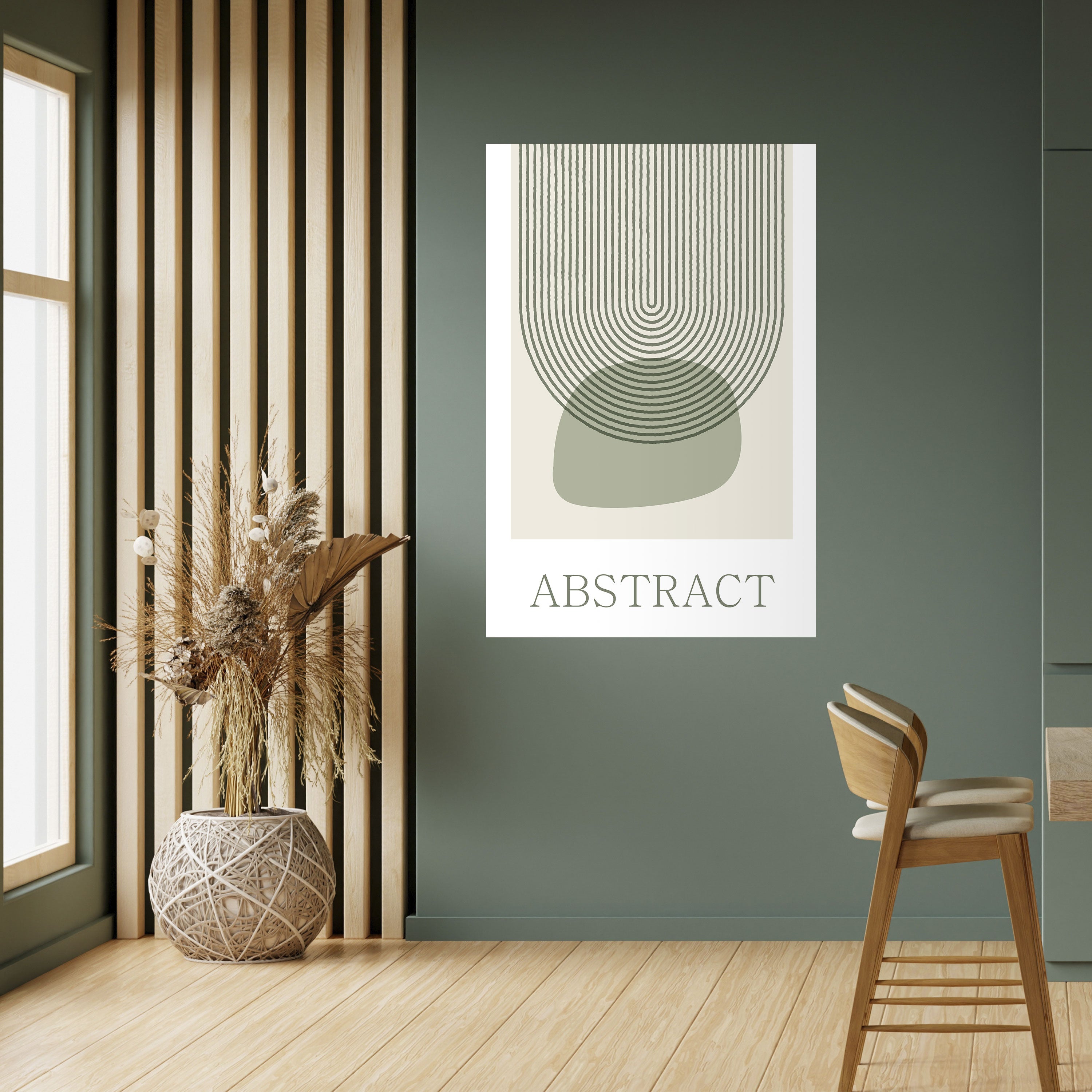 GREEN ABSTRACT Peel and Stick Vertical Poster