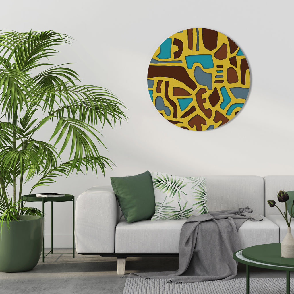 ASSYMETRICAL HARMONY Round Wall Art