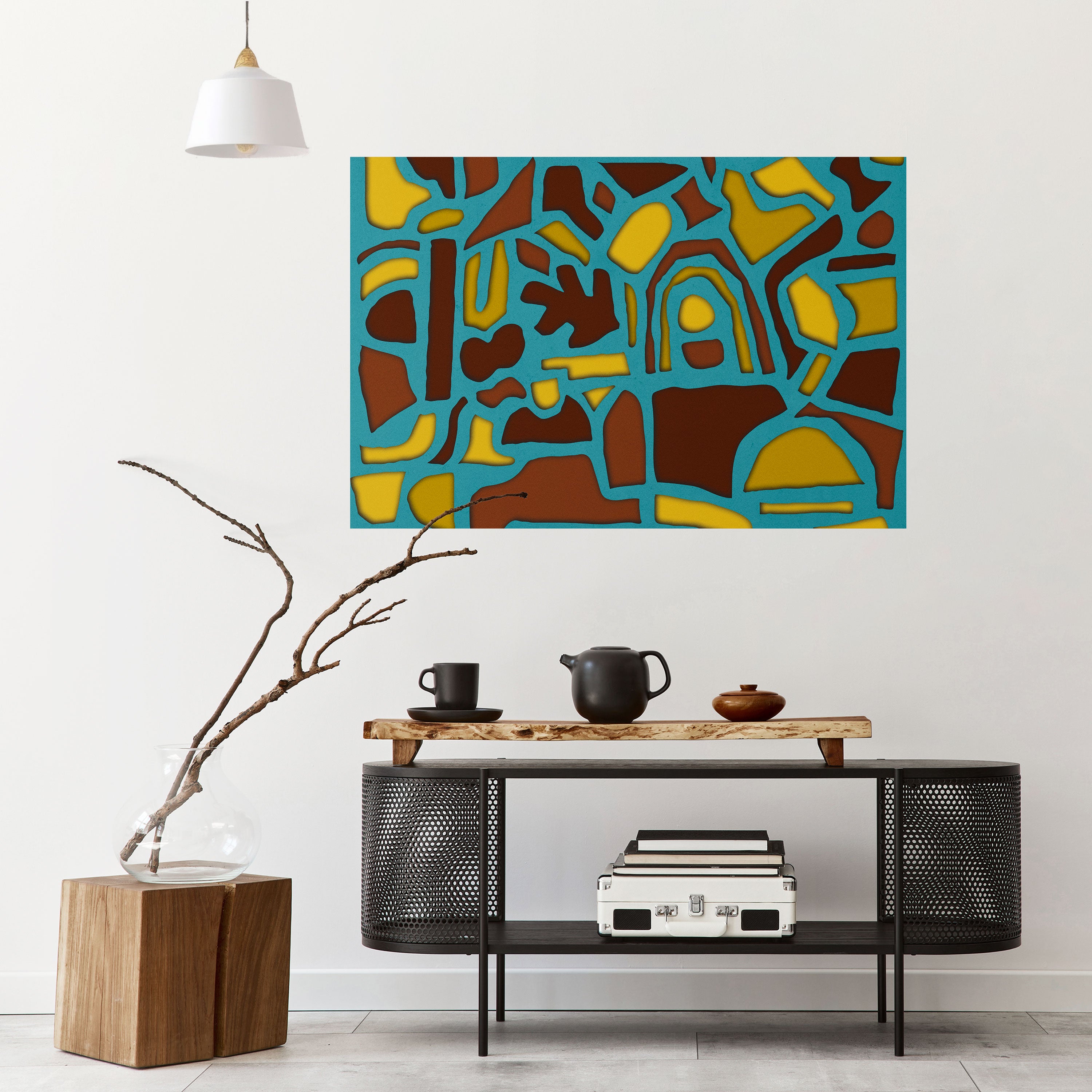 EXTRAVAGANZA DE FORMAS Póster horizontal autoadhesivo