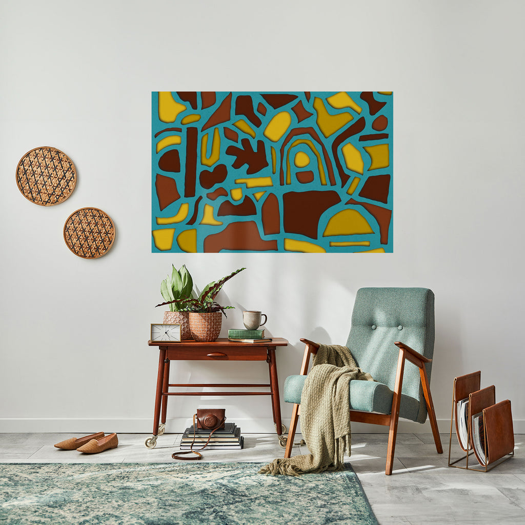 EXTRAVAGANZA DE FORMAS Póster horizontal autoadhesivo