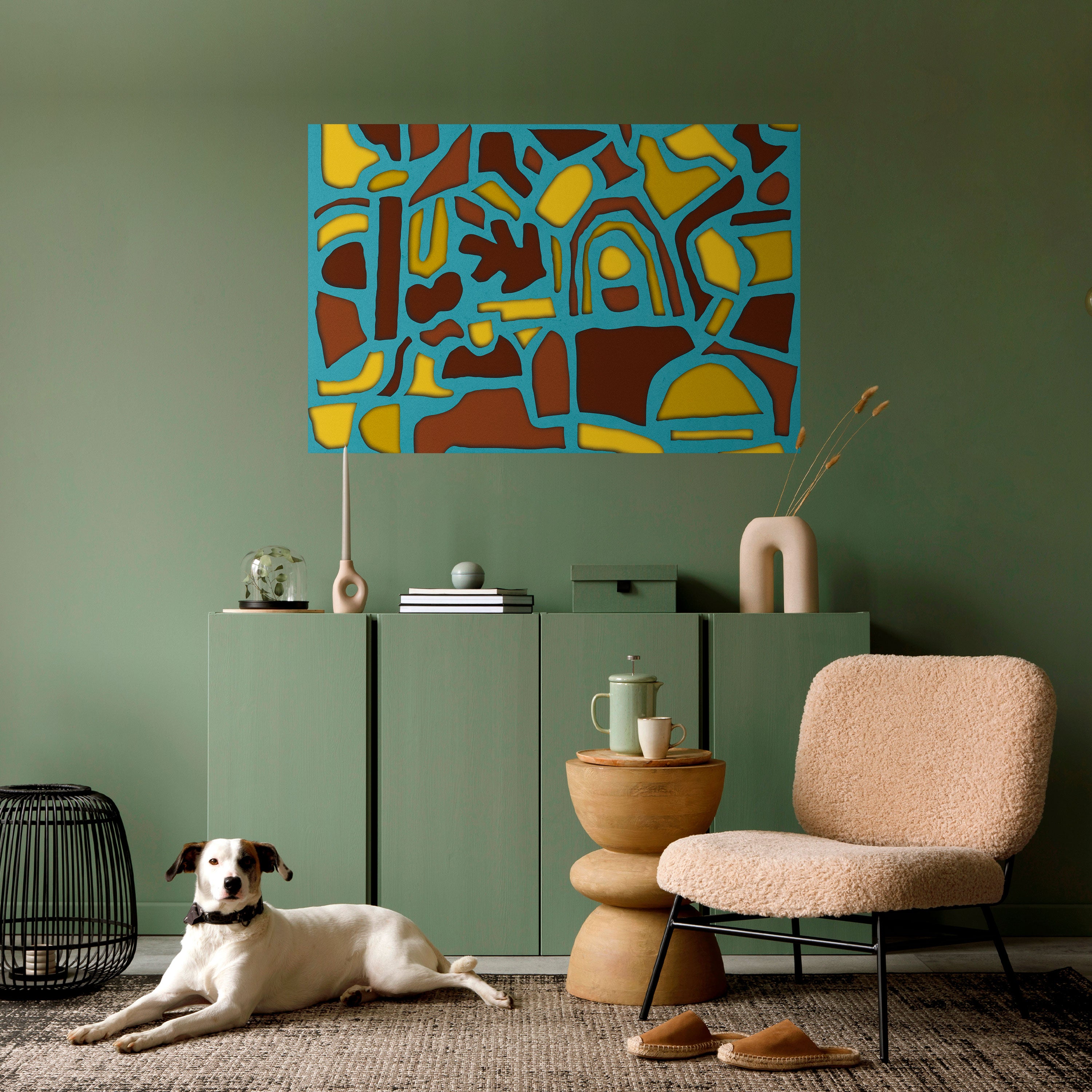 EXTRAVAGANZA DE FORMAS Póster horizontal autoadhesivo