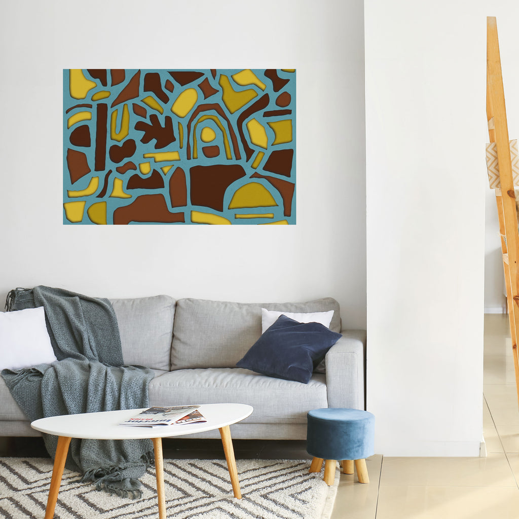 EXTRAVAGANZA DE FORMAS Póster horizontal autoadhesivo