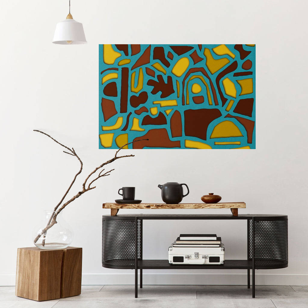 EXTRAVAGANZA DE FORMAS Póster horizontal autoadhesivo