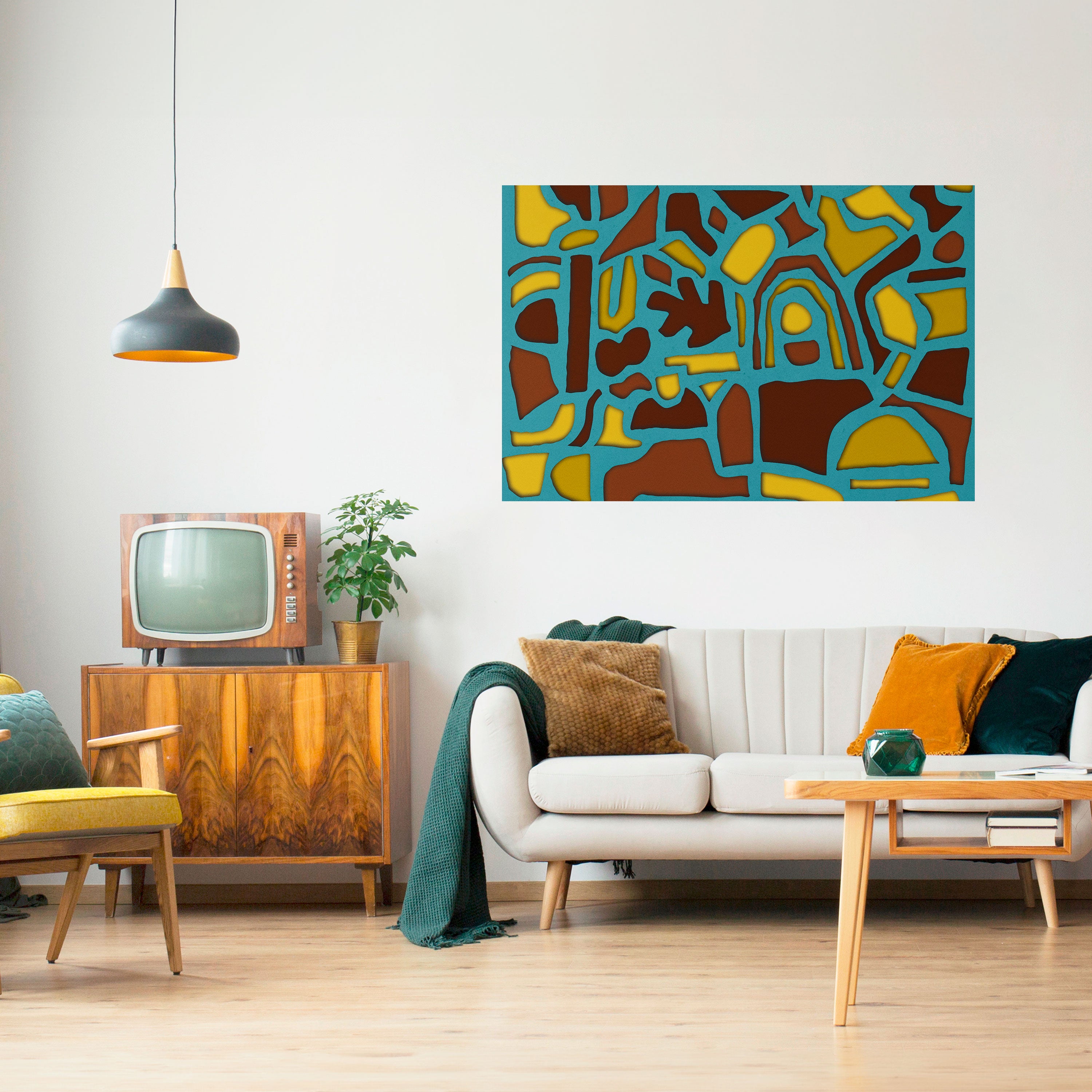 EXTRAVAGANZA DE FORMAS Póster horizontal autoadhesivo