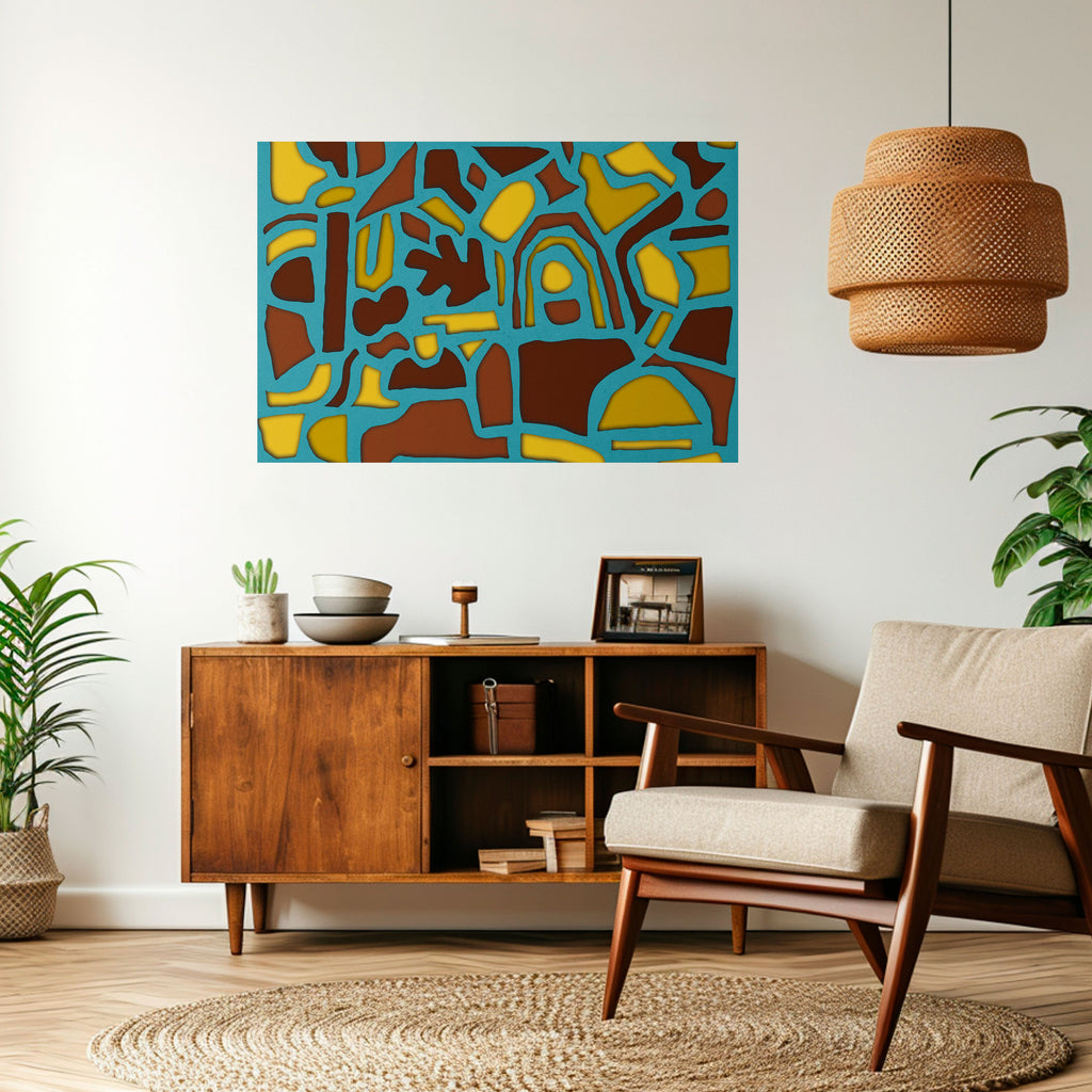 EXTRAVAGANZA DE FORMAS Póster horizontal autoadhesivo