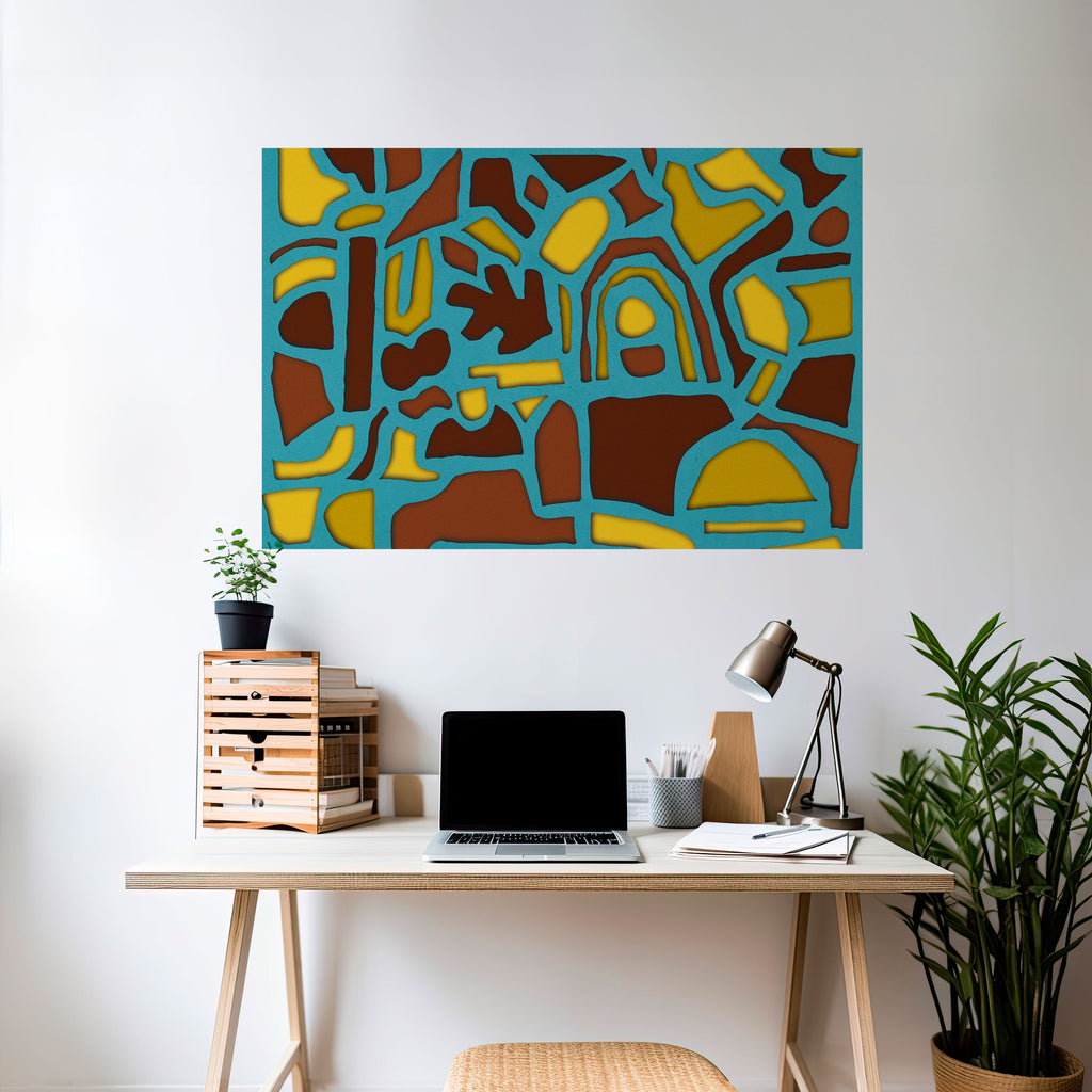 EXTRAVAGANZA DE FORMAS Póster horizontal autoadhesivo