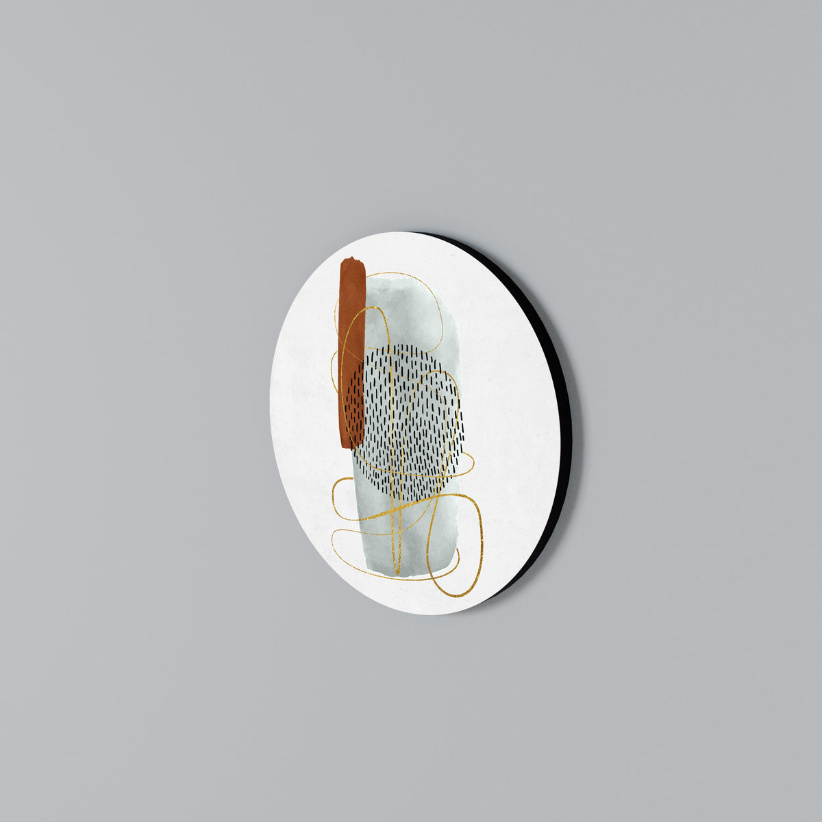 WRAPPED IN FORM Arte de pared redondo
