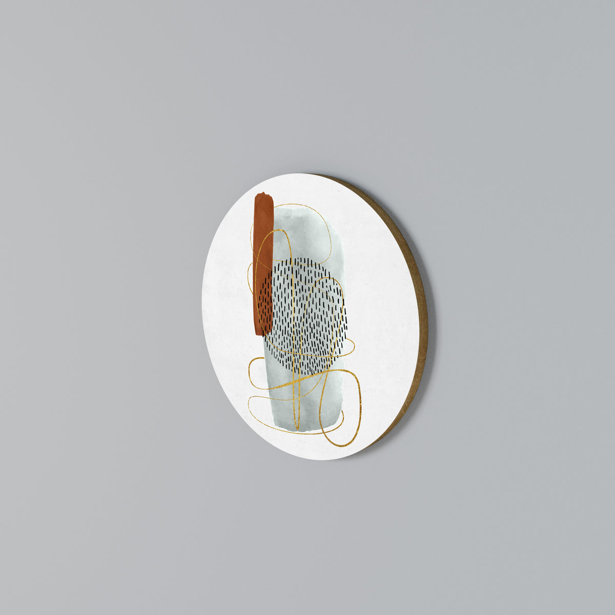 WRAPPED IN FORM Arte de pared redondo
