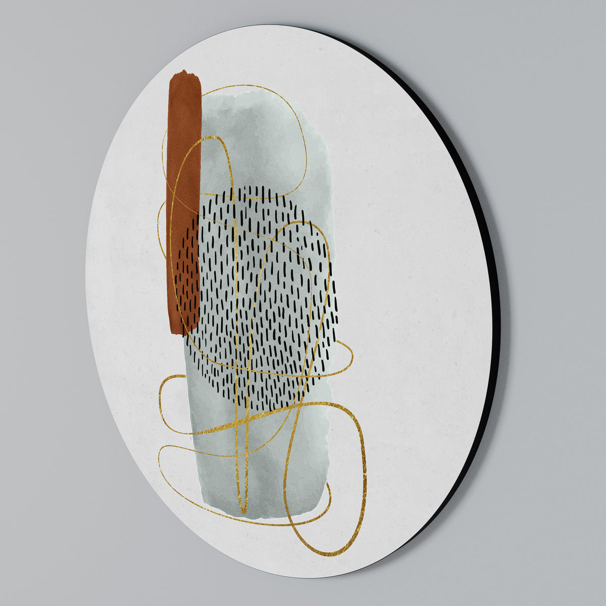 WRAPPED IN FORM Arte de pared redondo