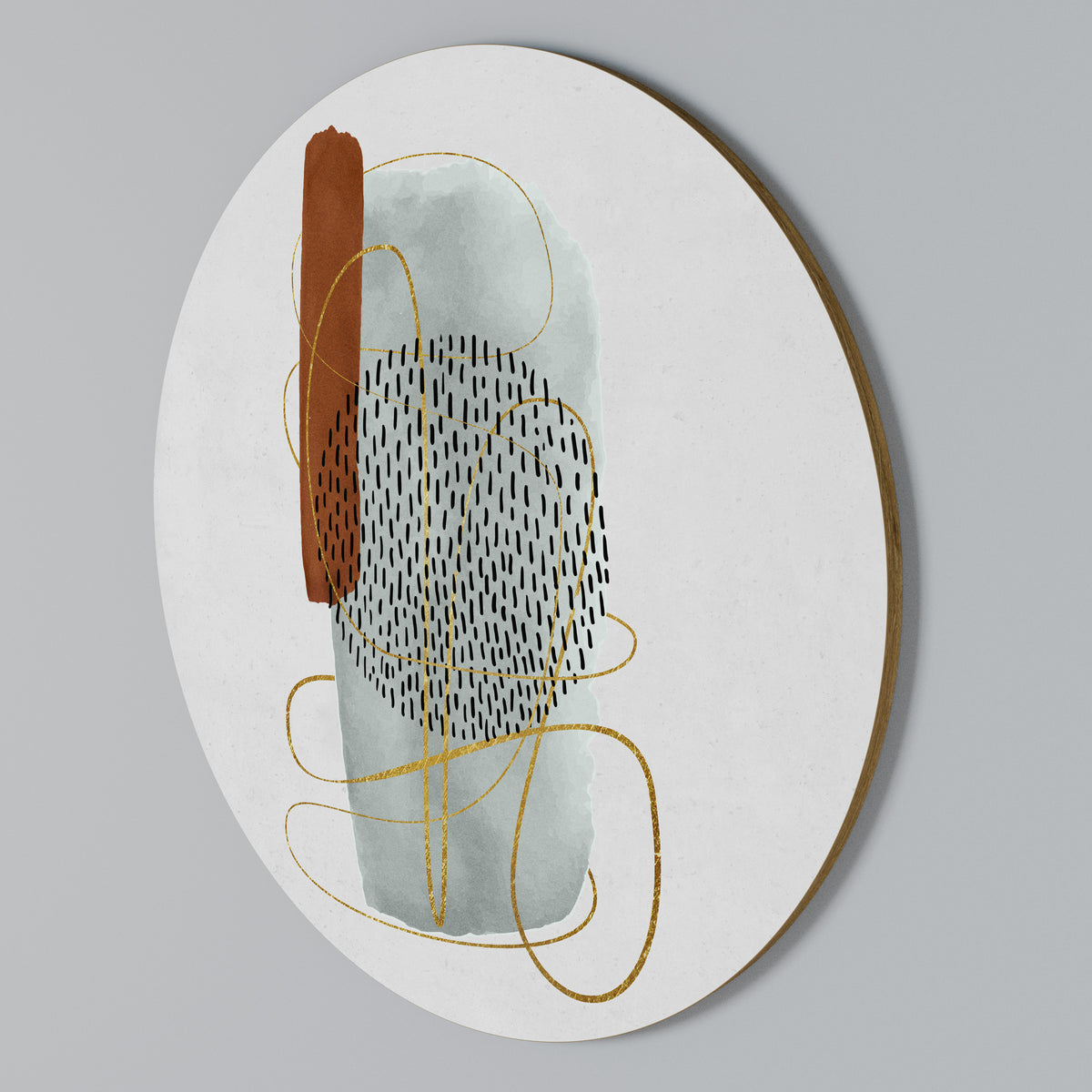 WRAPPED IN FORM Arte de pared redondo