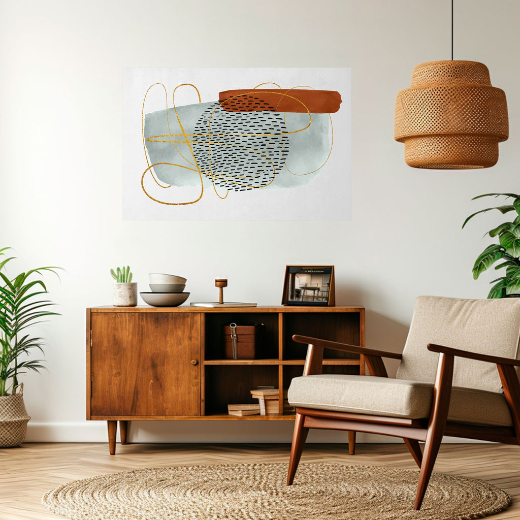 ENVUELTO EN FORMA Póster horizontal despegable y adhesivo