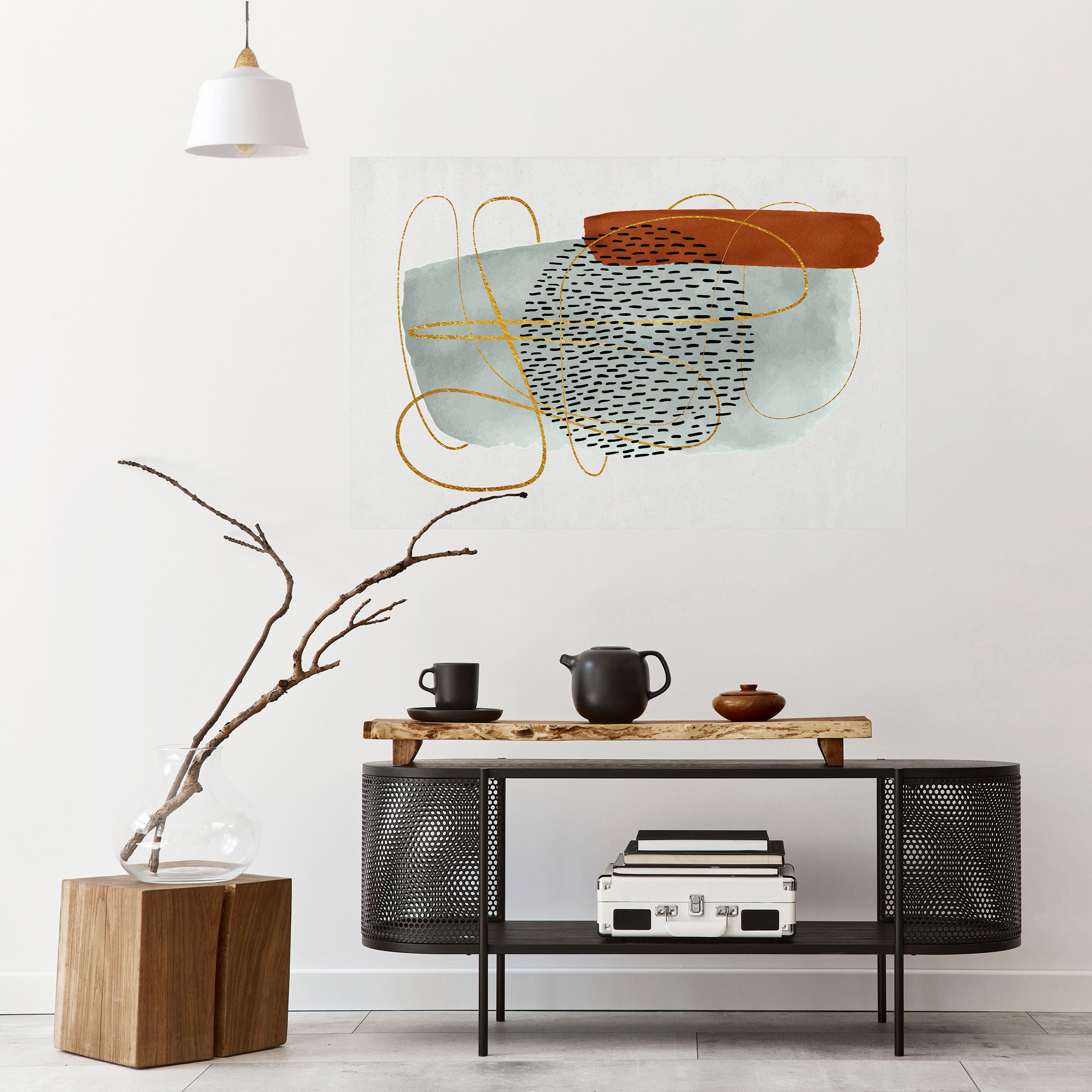 ENVUELTO EN FORMA Póster horizontal despegable y adhesivo