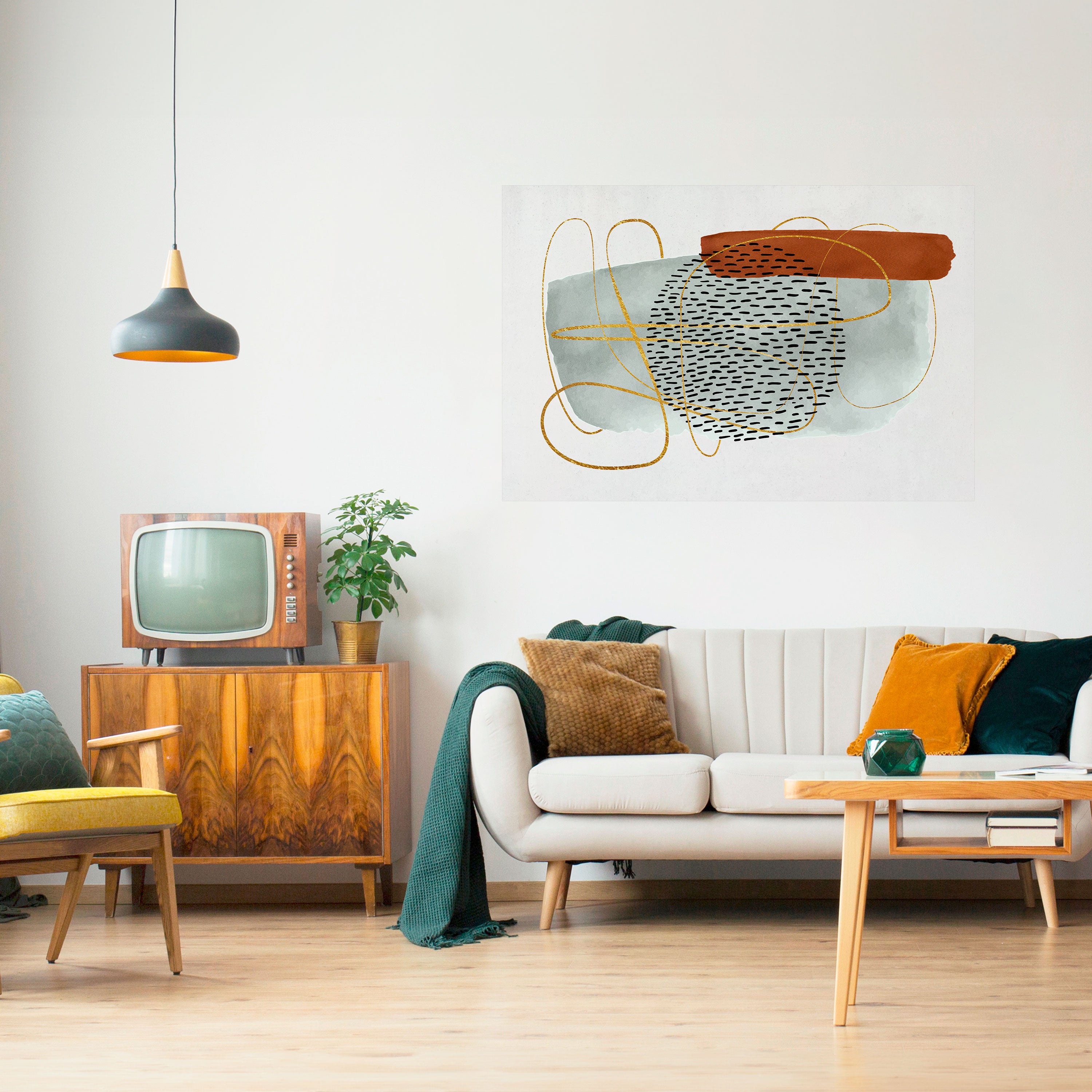 ENVUELTO EN FORMA Póster horizontal despegable y adhesivo