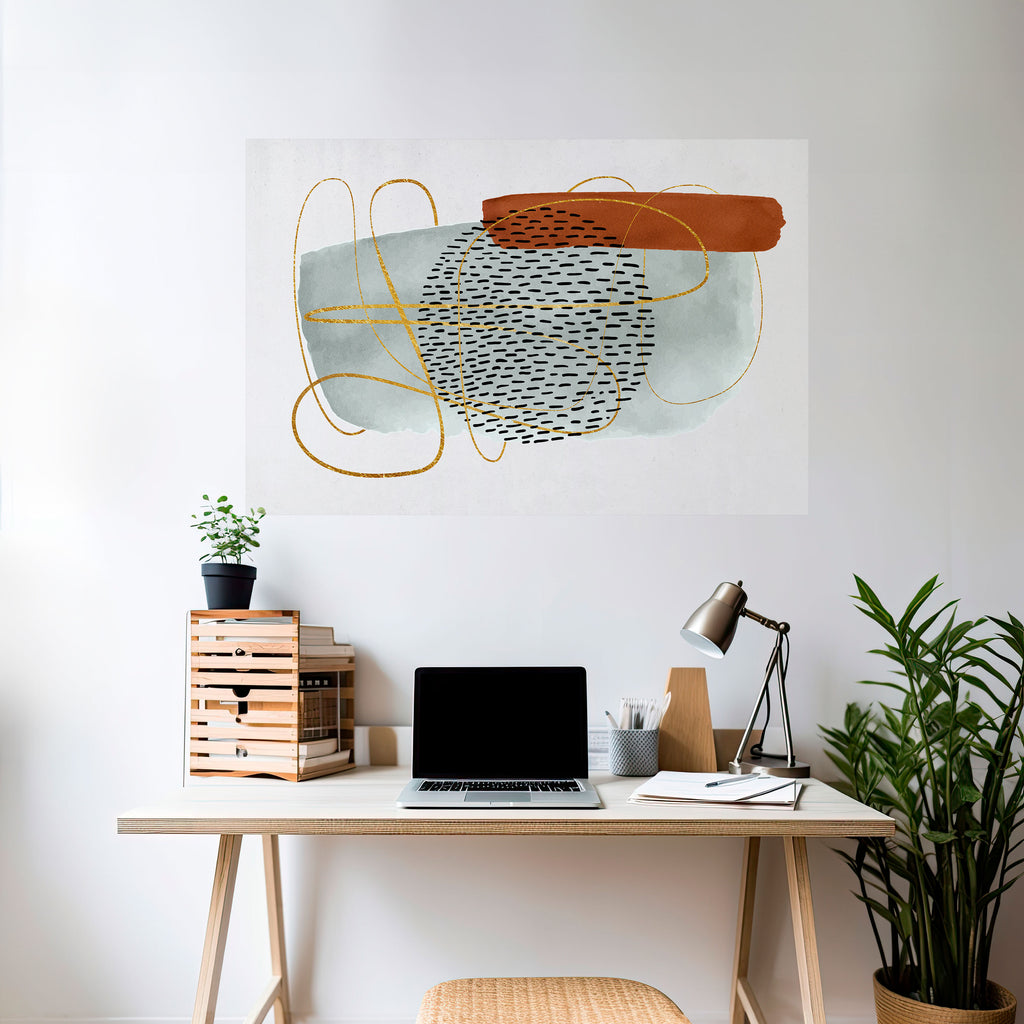 ENVUELTO EN FORMA Póster horizontal despegable y adhesivo