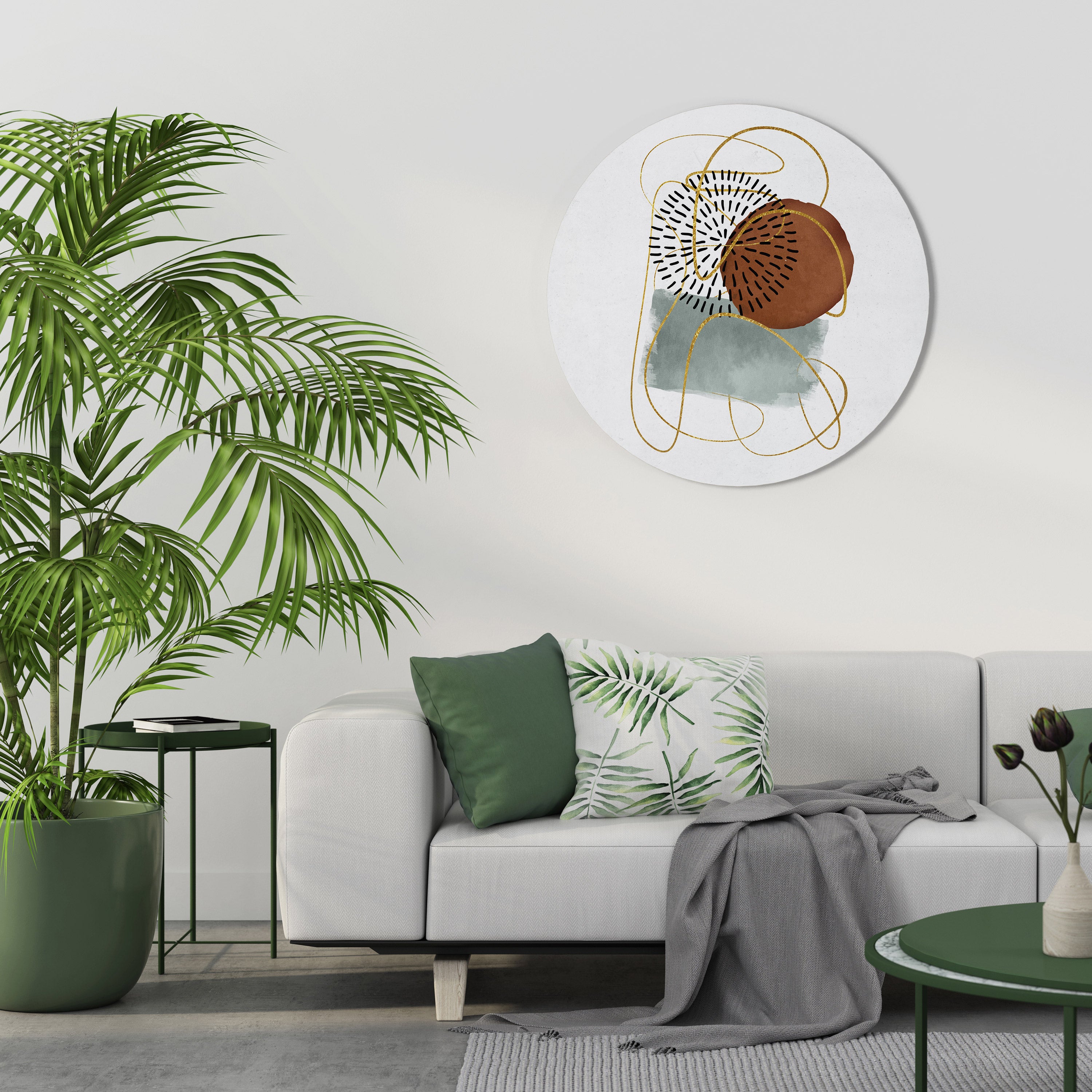 WRAPPED IN SHAPE Round Wall Art