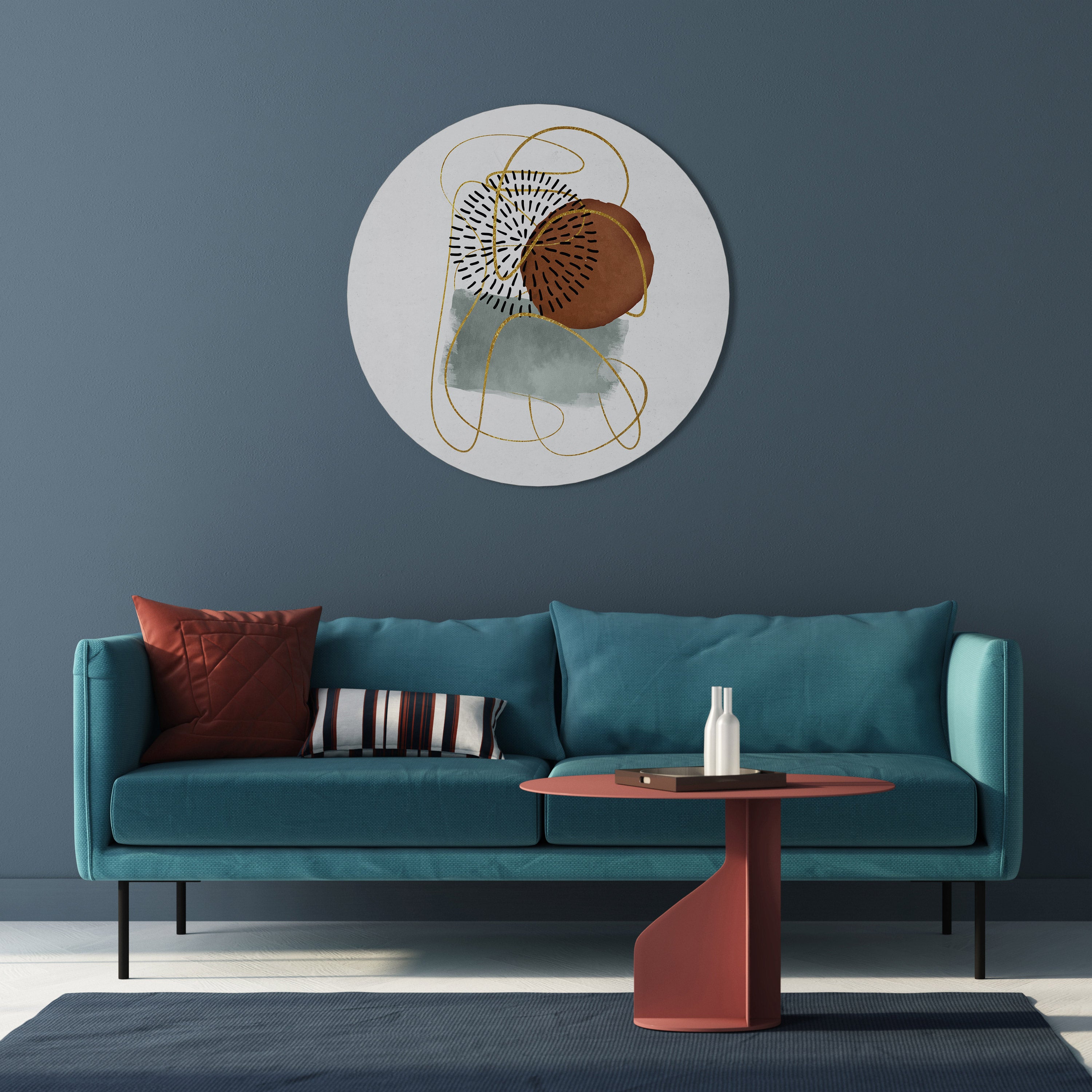 WRAPPED IN SHAPE Round Wall Art