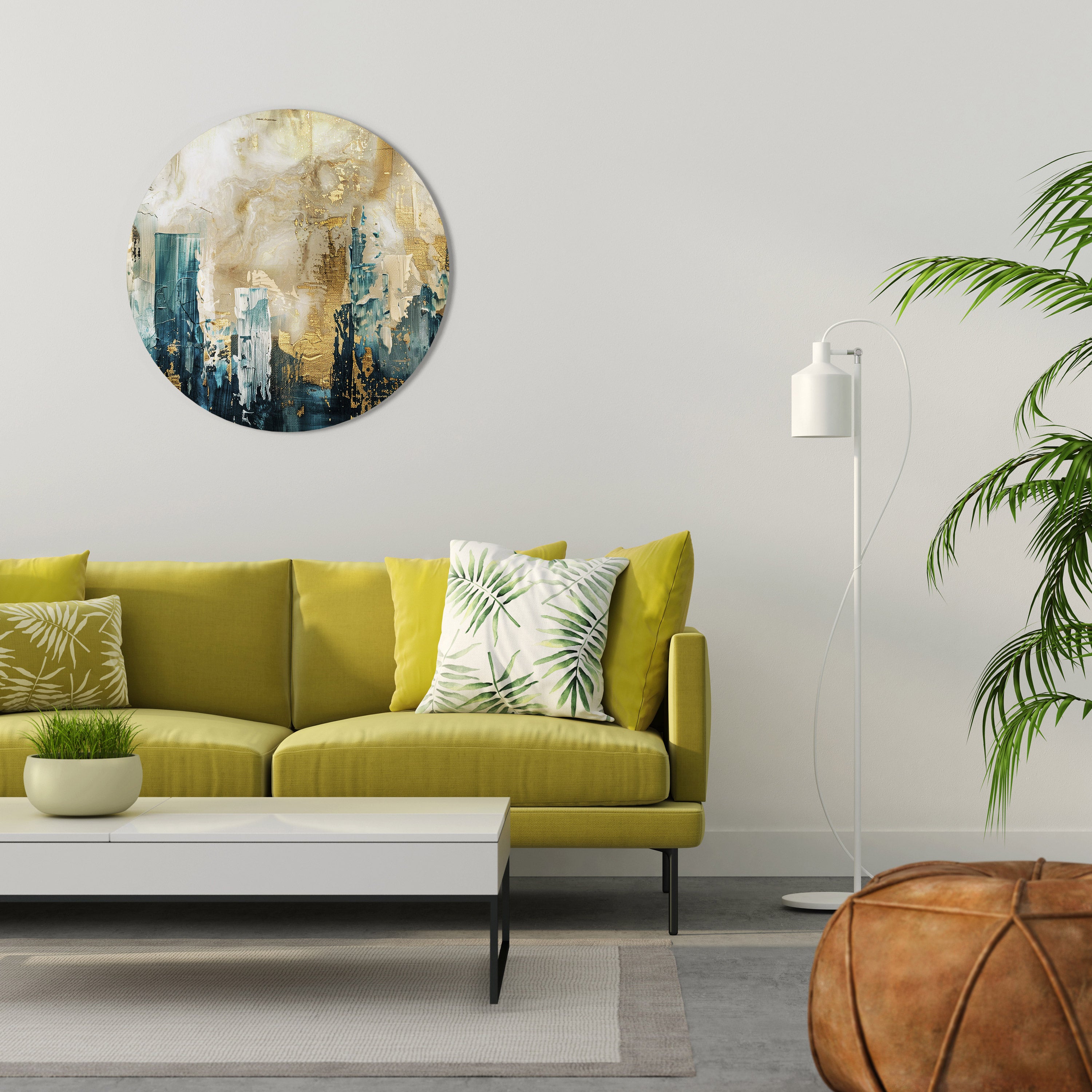 TOWN COLLAPSE Round Wall Art