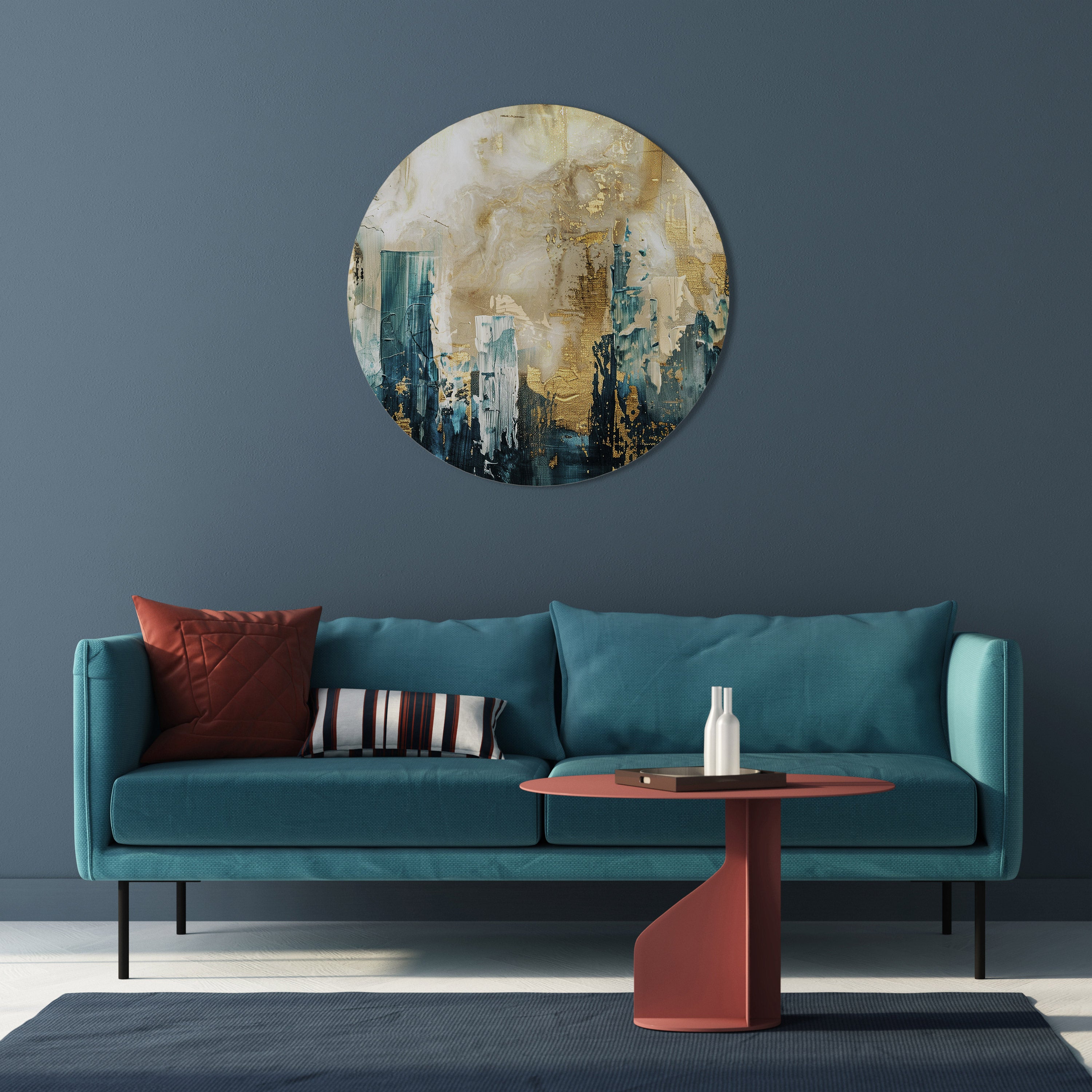 TOWN COLLAPSE Round Wall Art