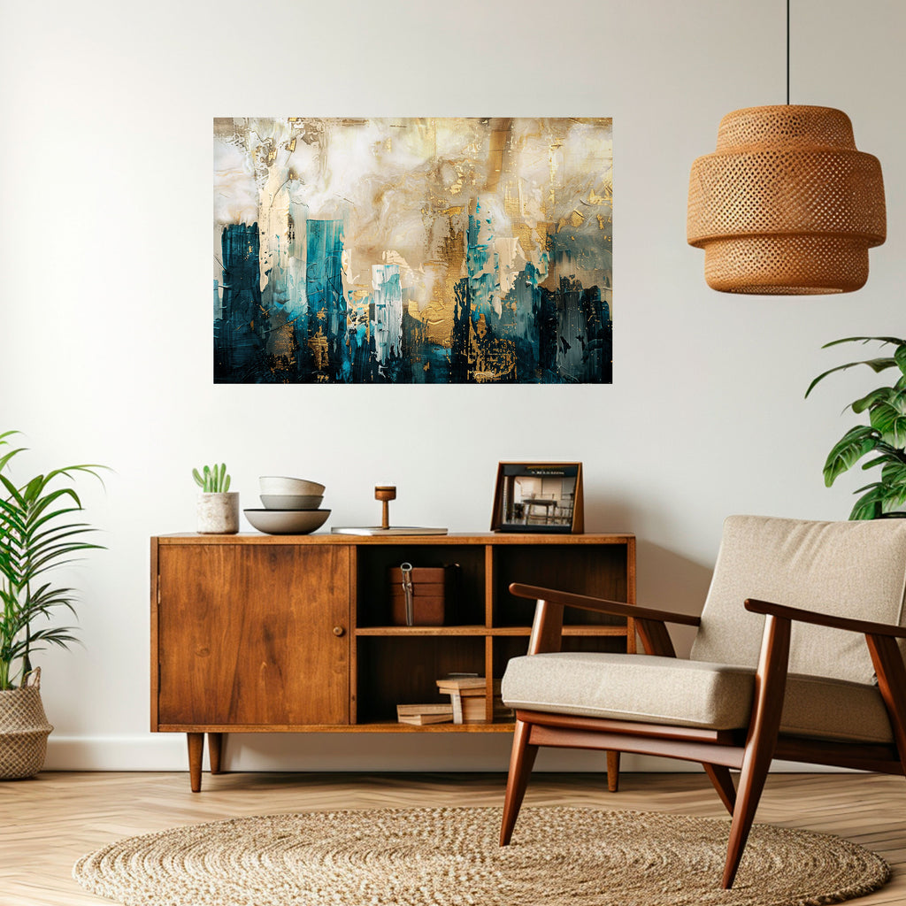 COLAPSO DE LA CIUDAD Póster horizontal autoadhesivo