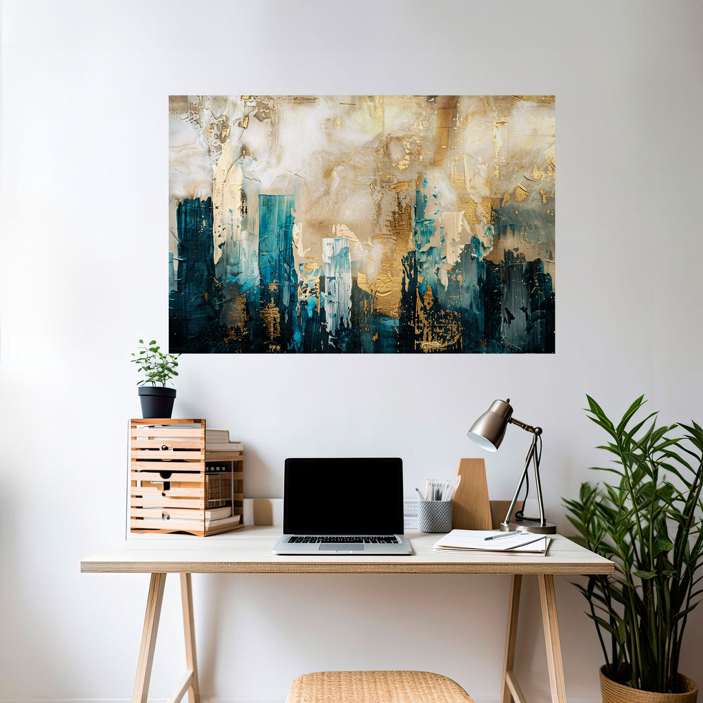 COLAPSO DE LA CIUDAD Póster horizontal autoadhesivo