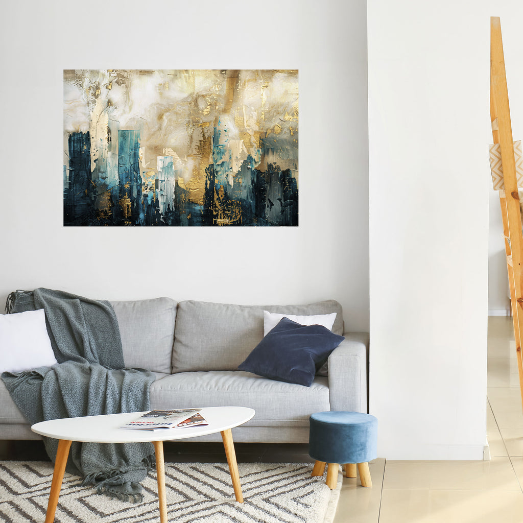 COLAPSO DE LA CIUDAD Póster horizontal autoadhesivo