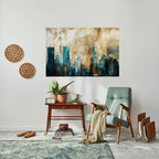 TOWN COLLAPSE Peel and Stick Horizontal Poster