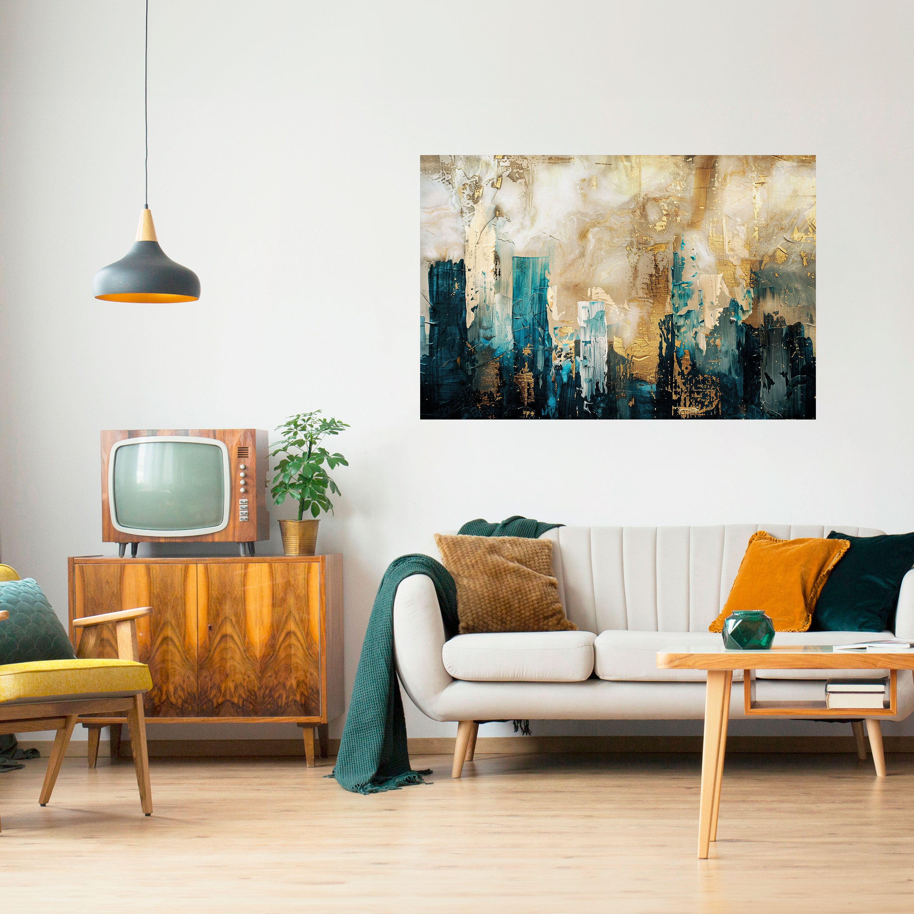 COLAPSO DE LA CIUDAD Póster horizontal autoadhesivo