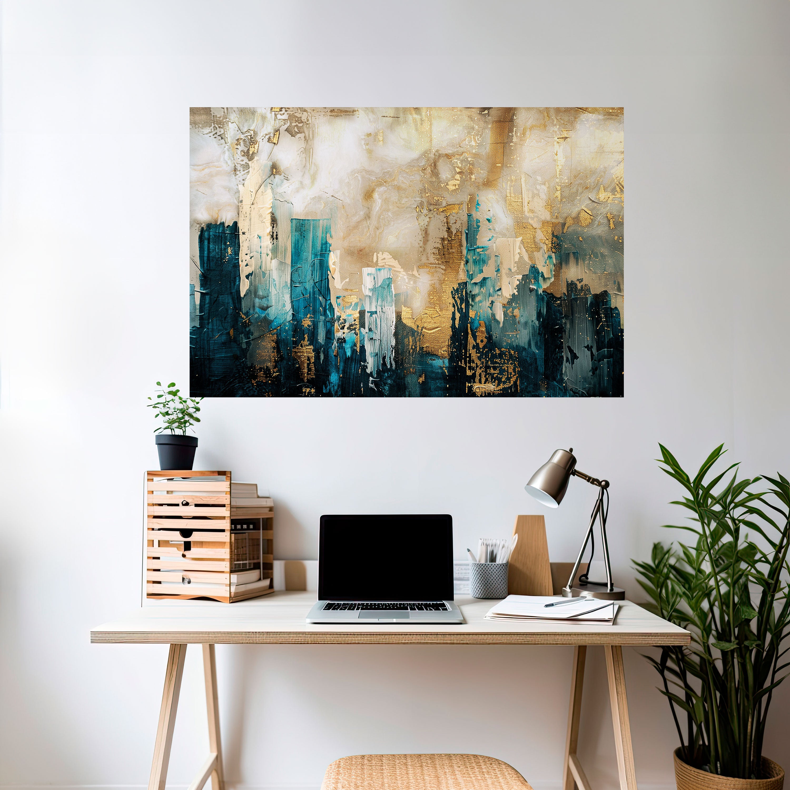 COLAPSO DE LA CIUDAD Póster horizontal autoadhesivo