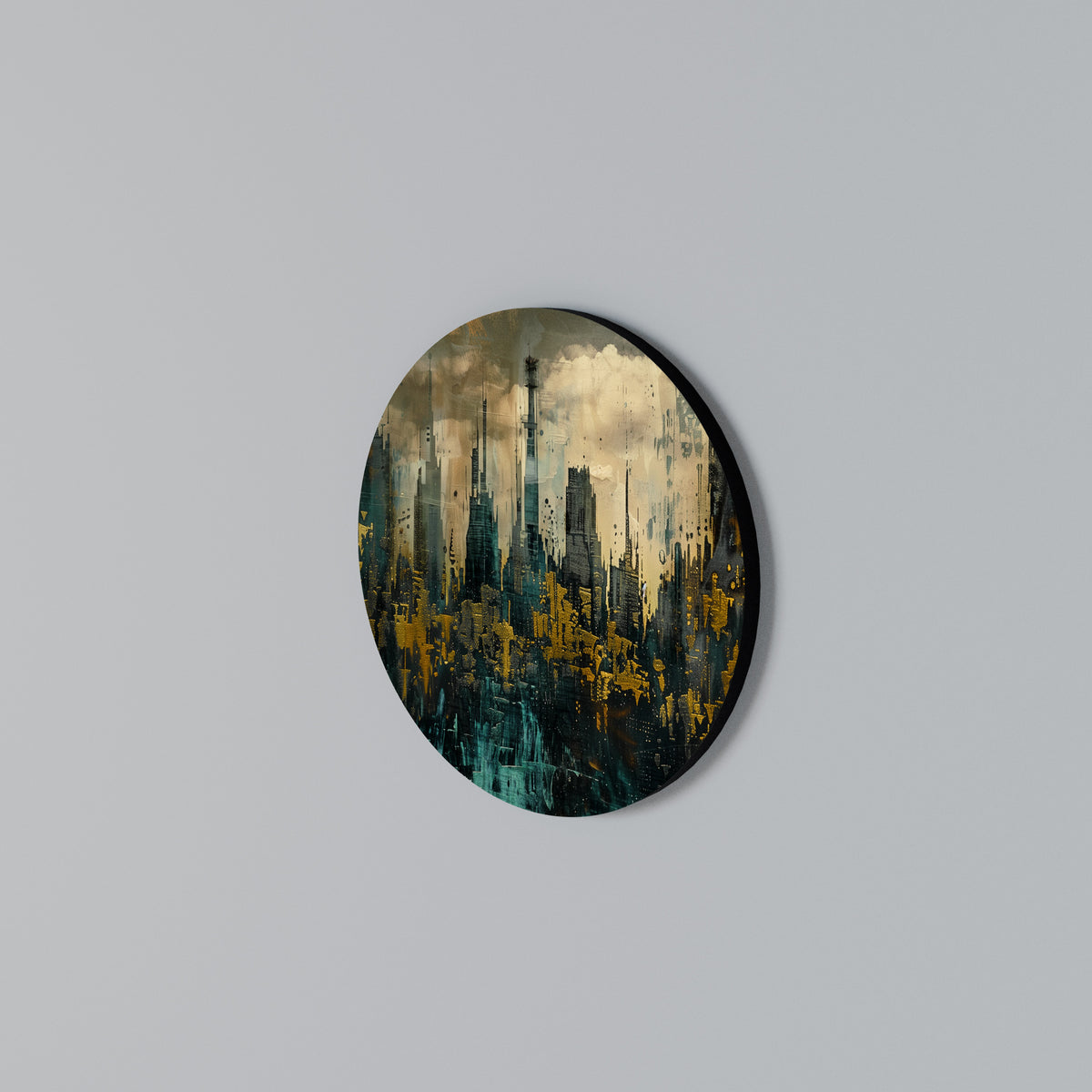 TOWN OBSCURE Arte de pared redondo