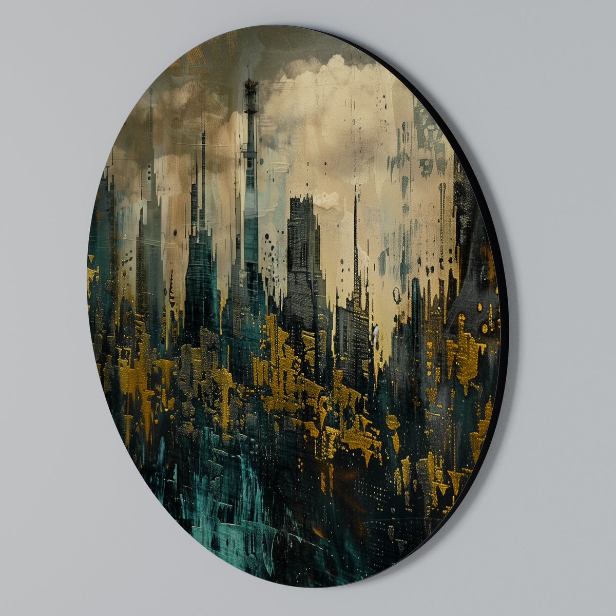 TOWN OBSCURE Arte de pared redondo