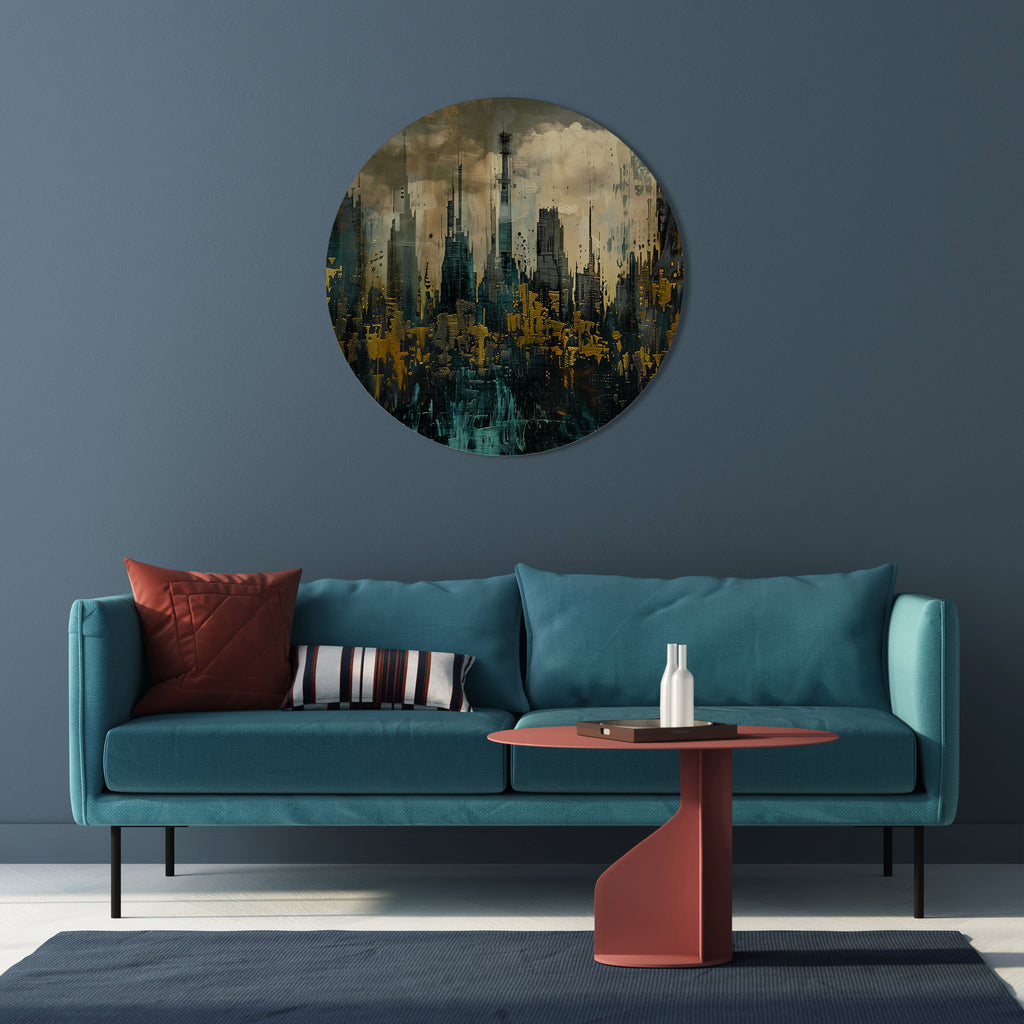 TOWN OBSCURE Round Wall Art