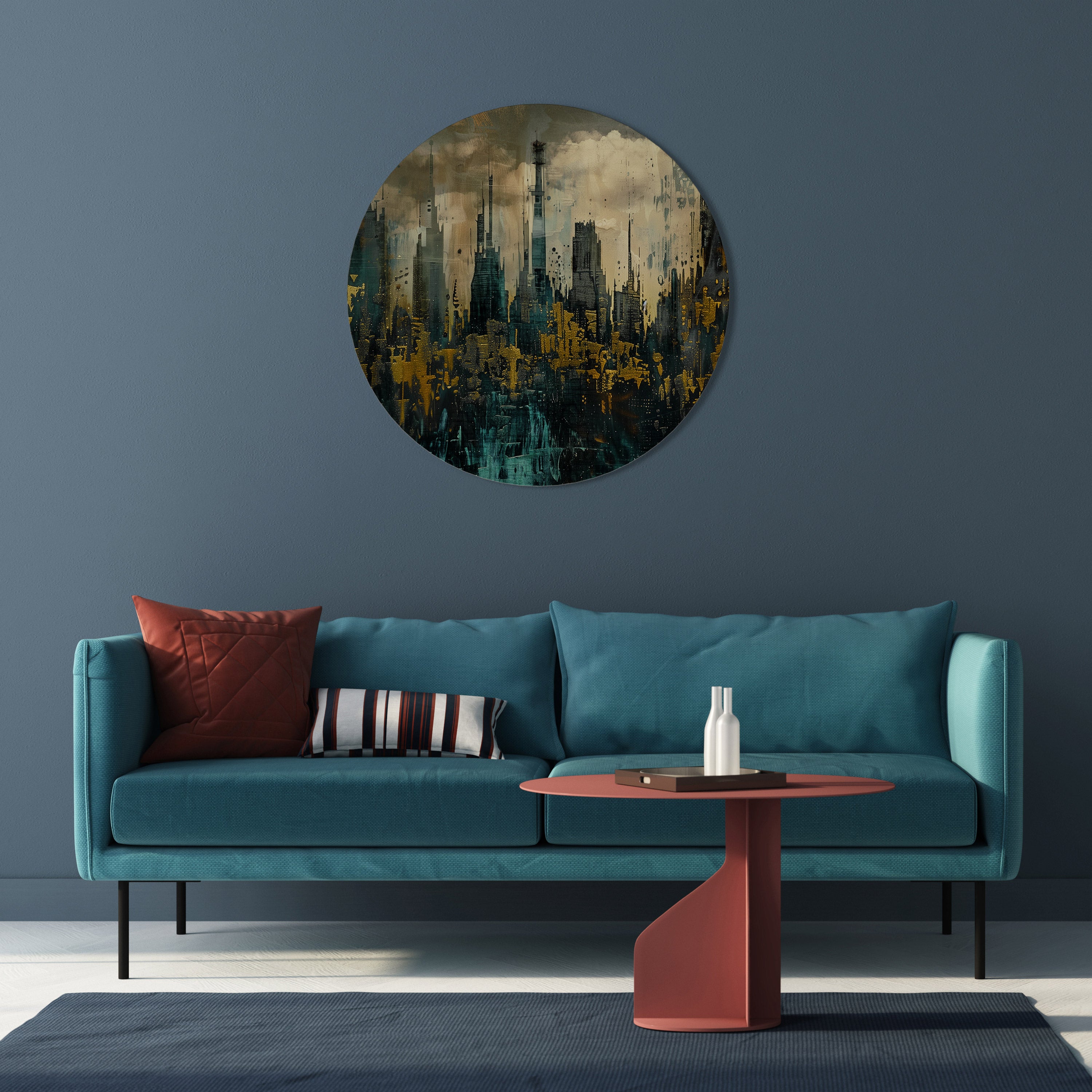 TOWN OBSCURE Round Wall Art