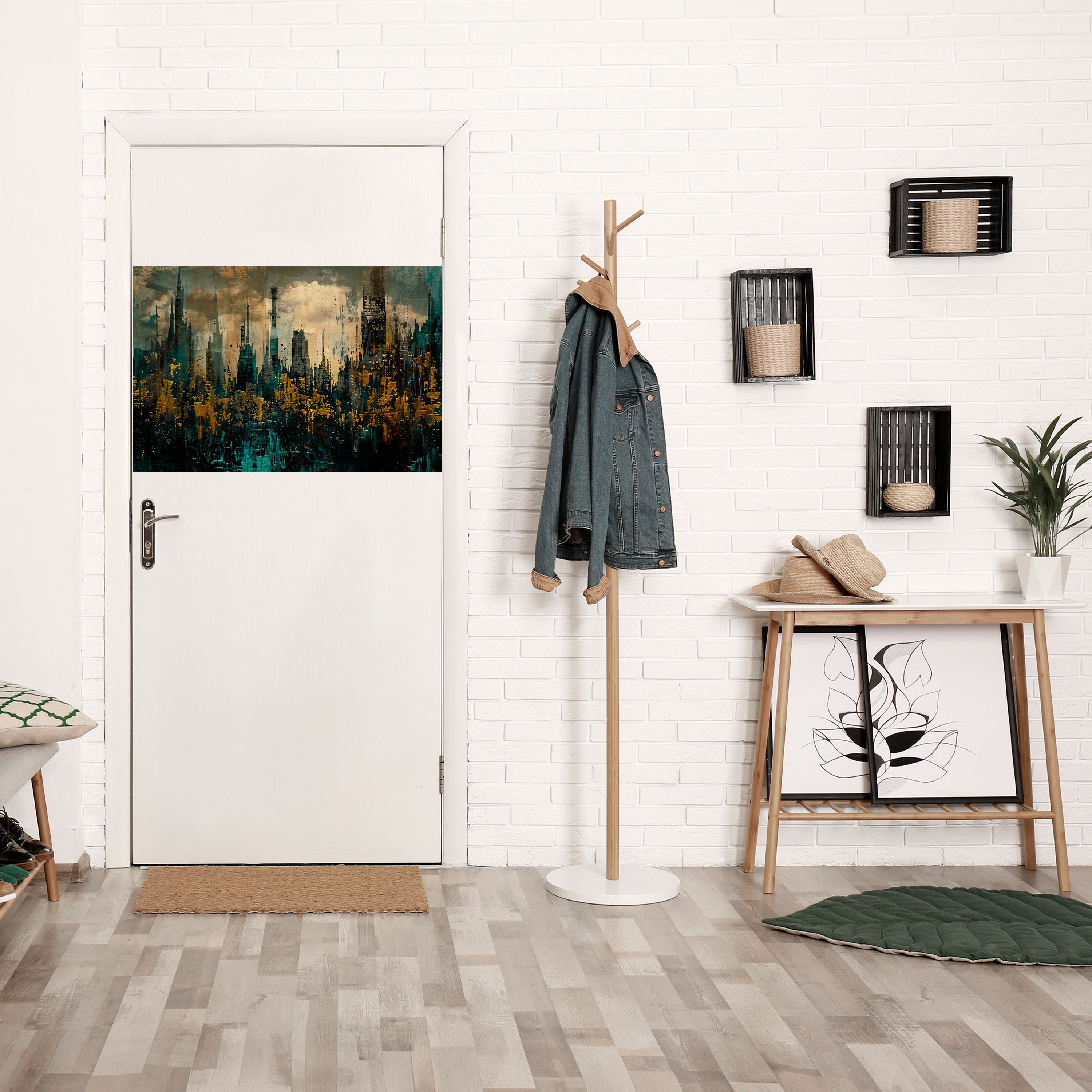 CIUDAD OSCURA Póster horizontal autoadhesivo