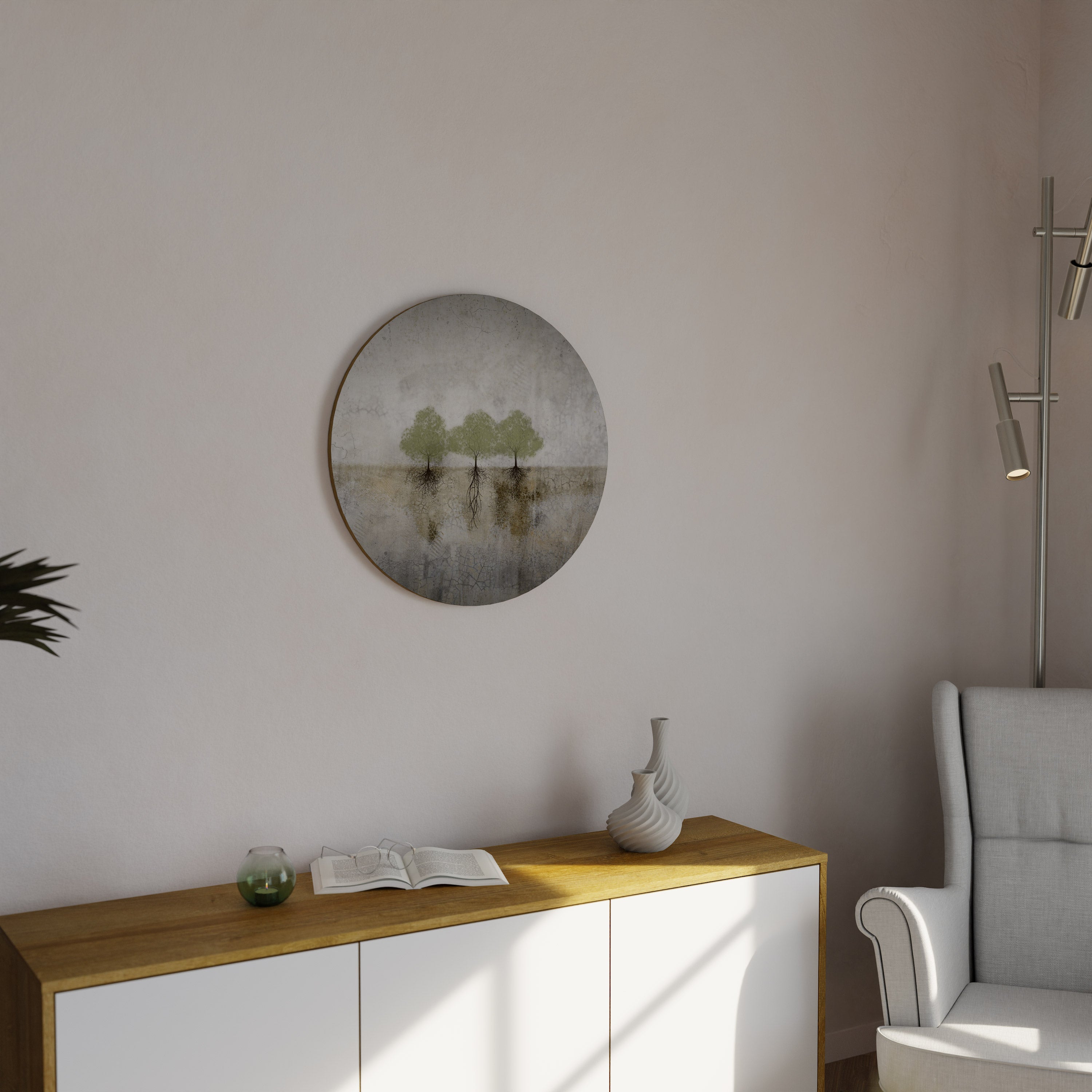 ROOTS OF TIME Round Wall Art